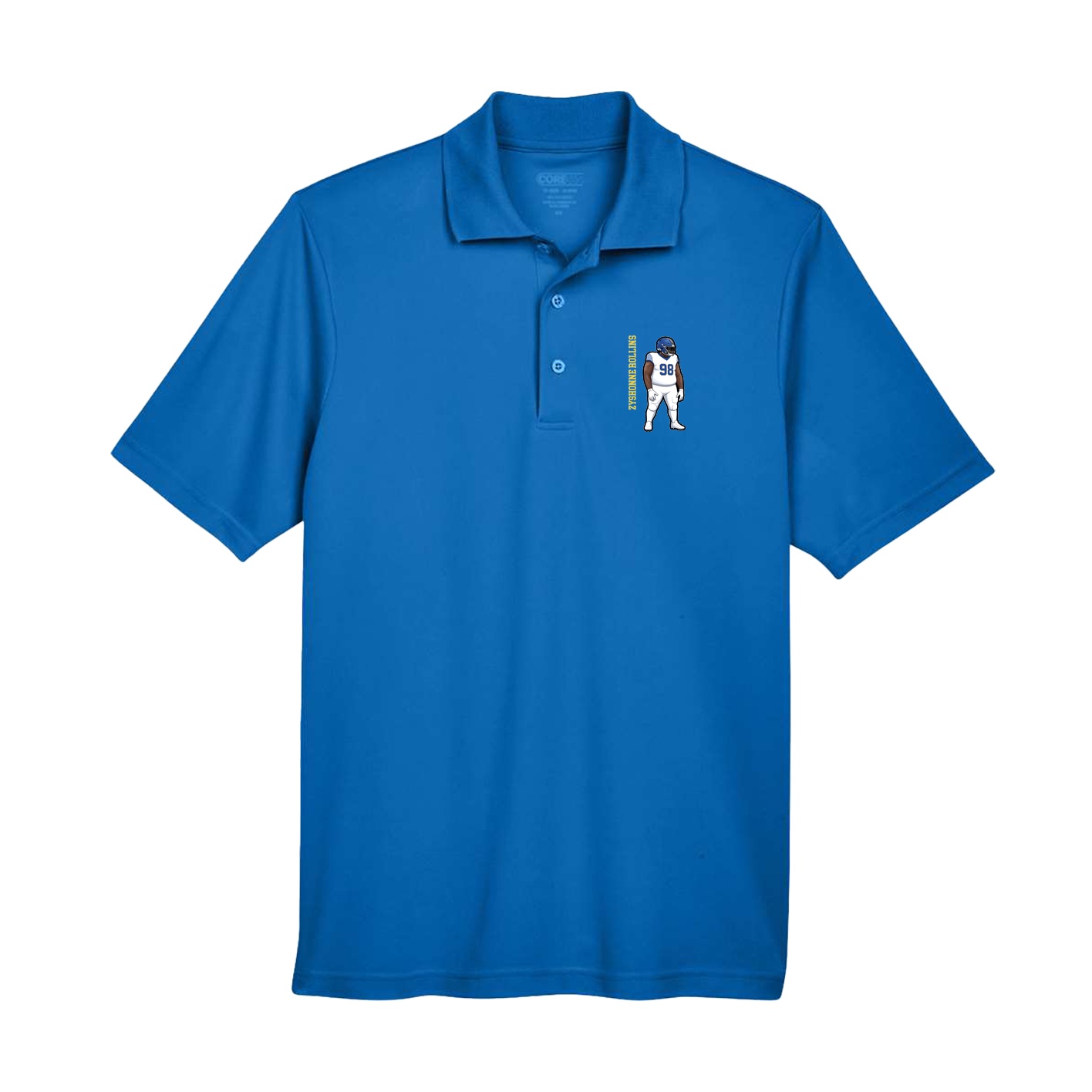 Performance Polo — Name Vertical in Royal