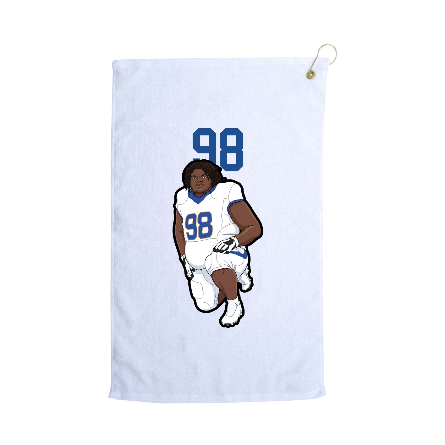Golf Towel — Number Top in White