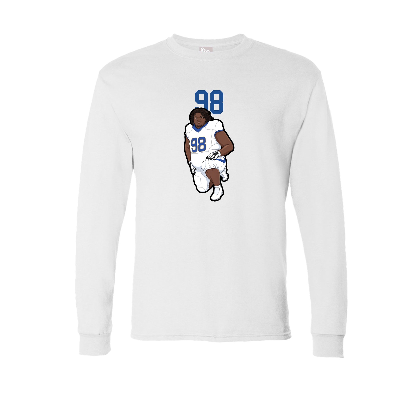 Long Sleeve Tee — Number Top in White