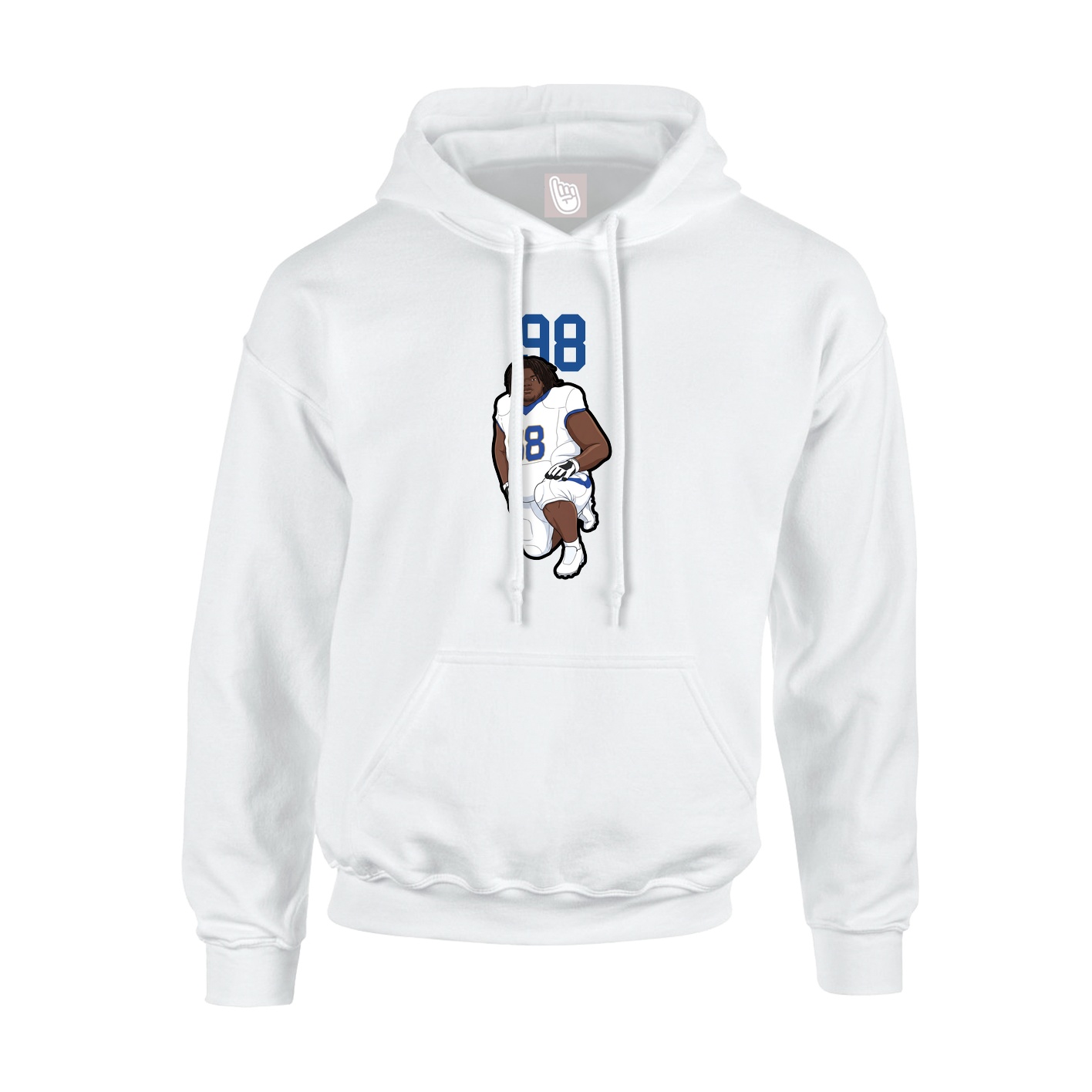 Youth Hoodie — Number Top in White