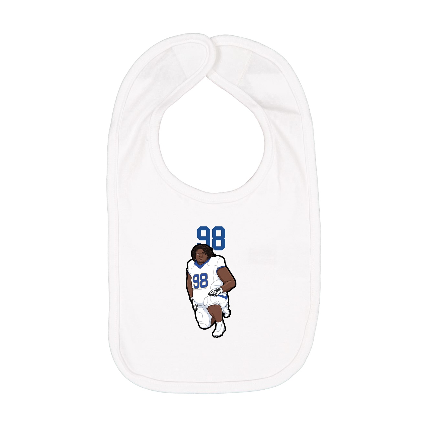 Infant Bib — Number Top in White