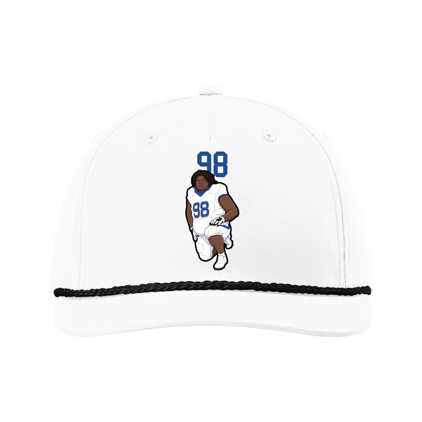 Five-Panel Classic Rope Cap — Number Top in White