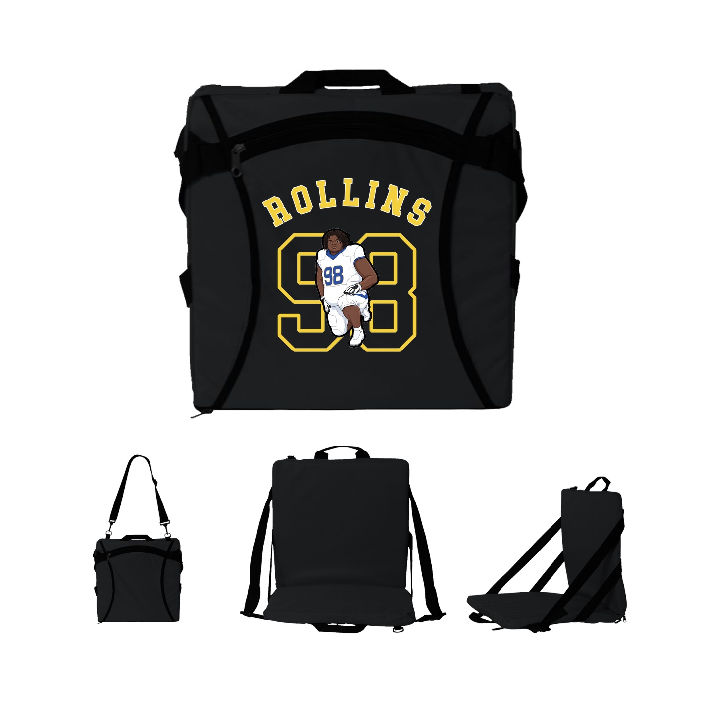 Folding Stadium Seat — Shirsey Arch in Black