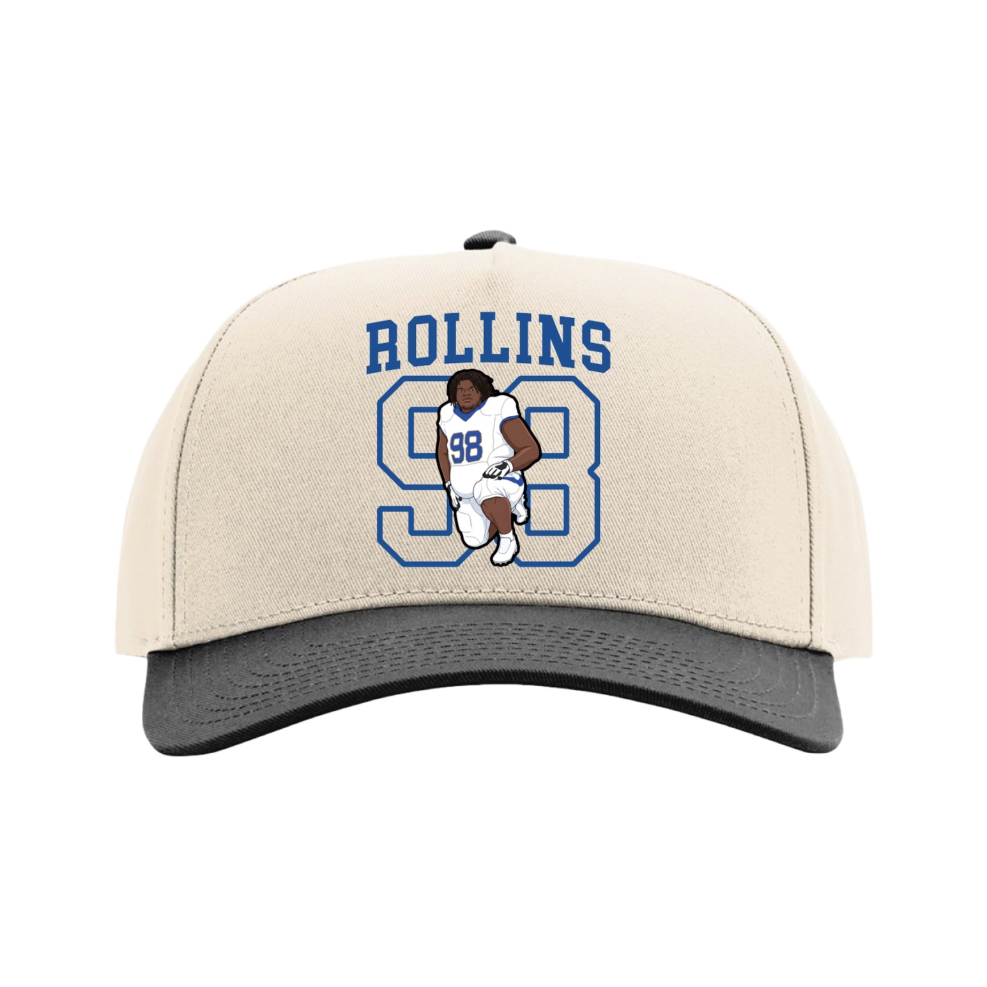 Full Fabric Five-Panel Champ Cap — Shirsey in Cream/Black