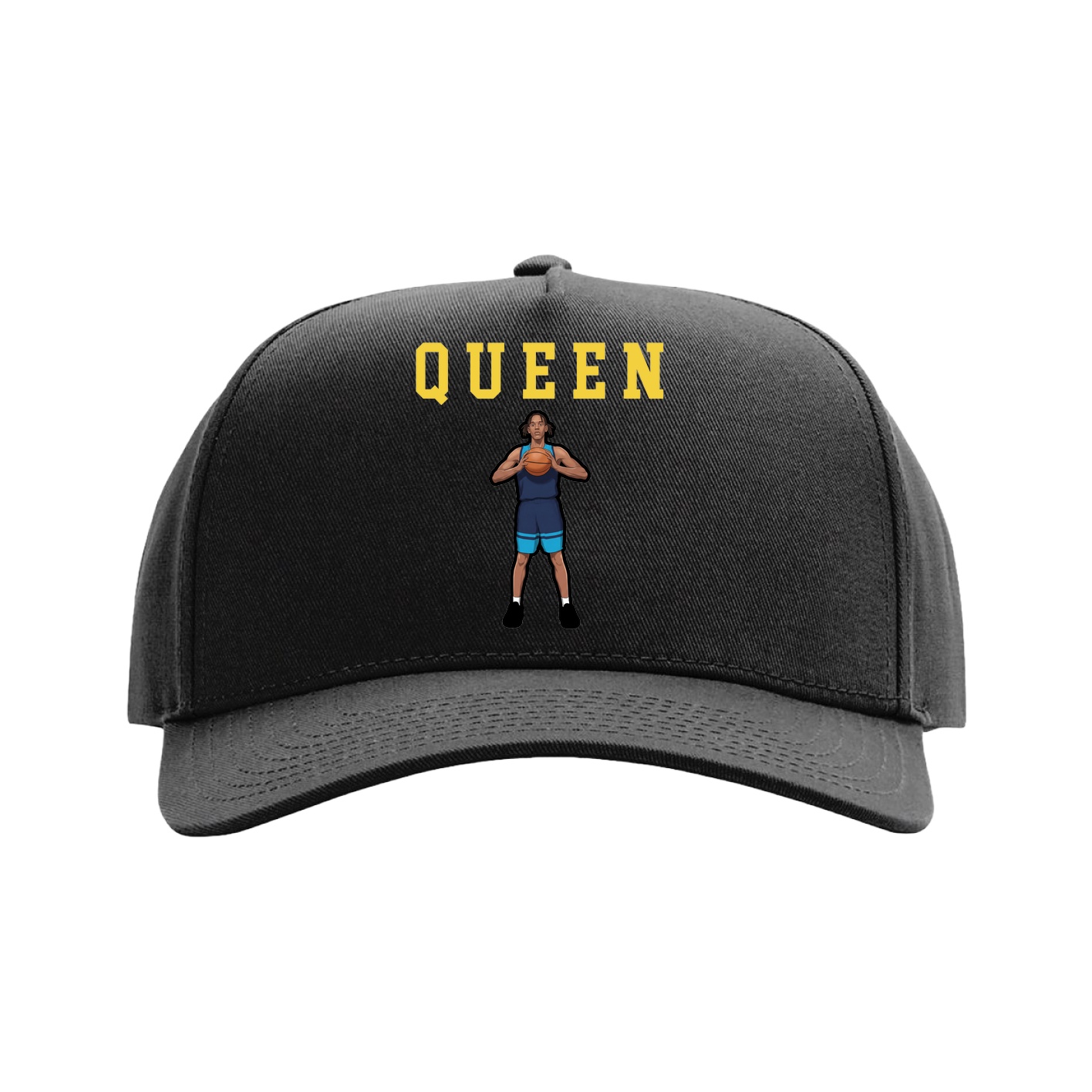 Full Fabric Five-Panel Champ Cap — Shirsey in Black