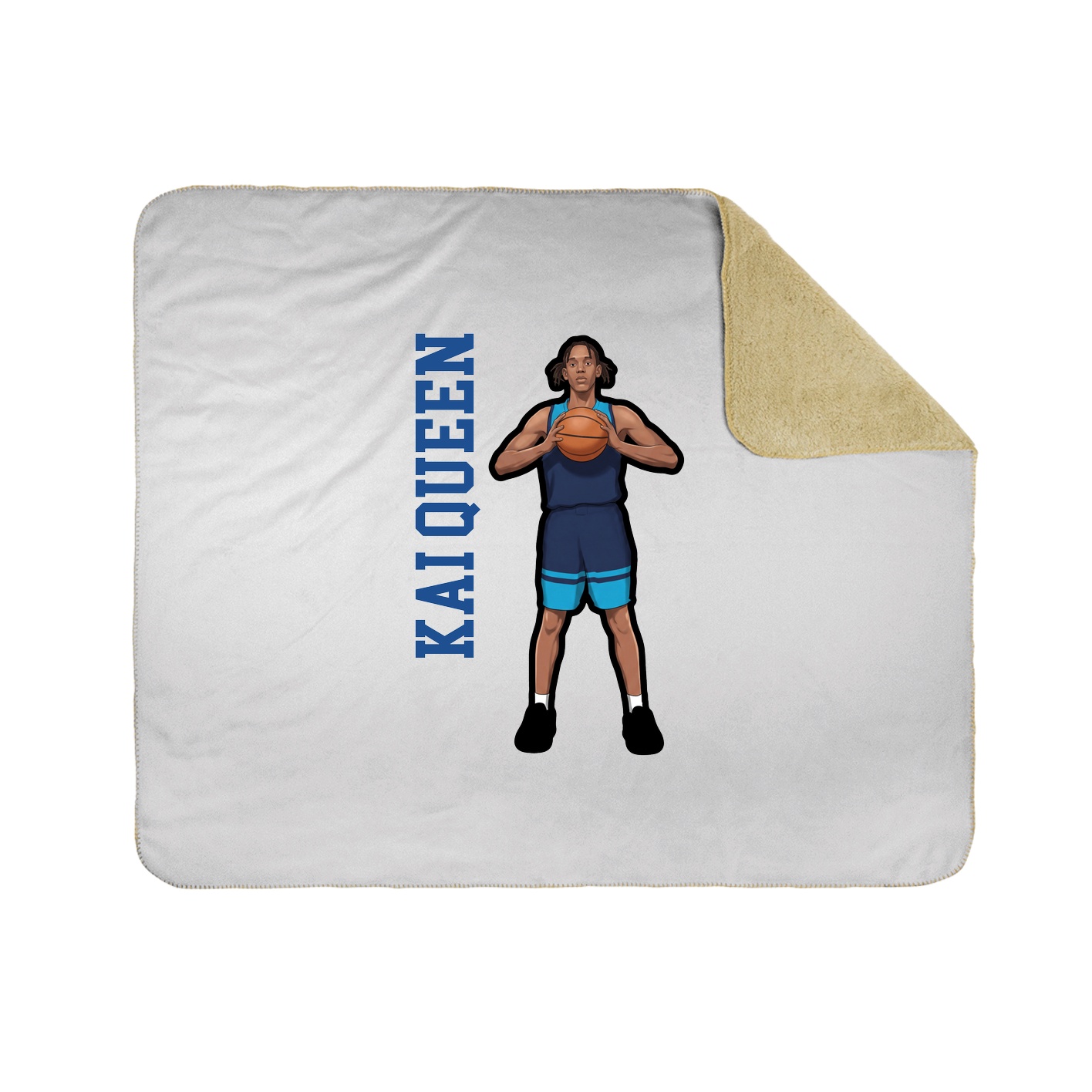 Throw Blanket — Name Vertical in White