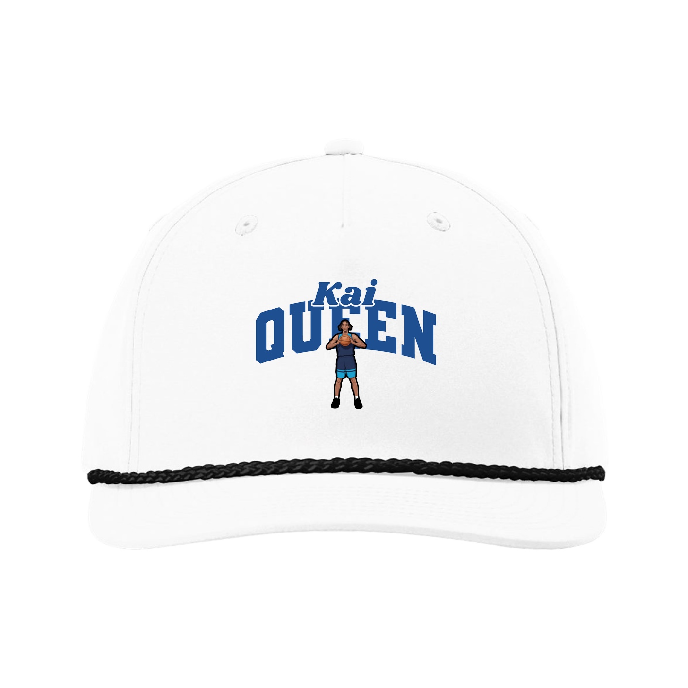 Five-Panel Classic Rope Cap — Signature Arch in White