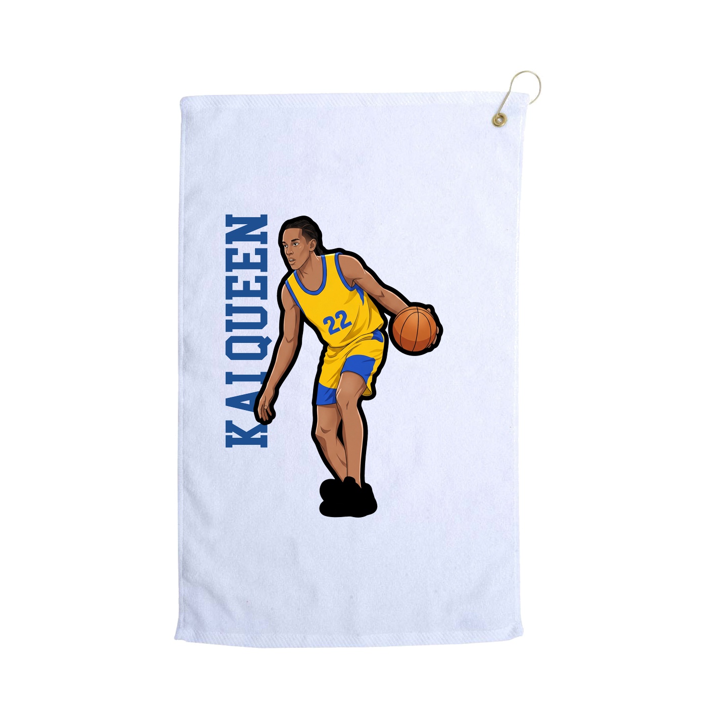Golf Towel — Name Vertical in White