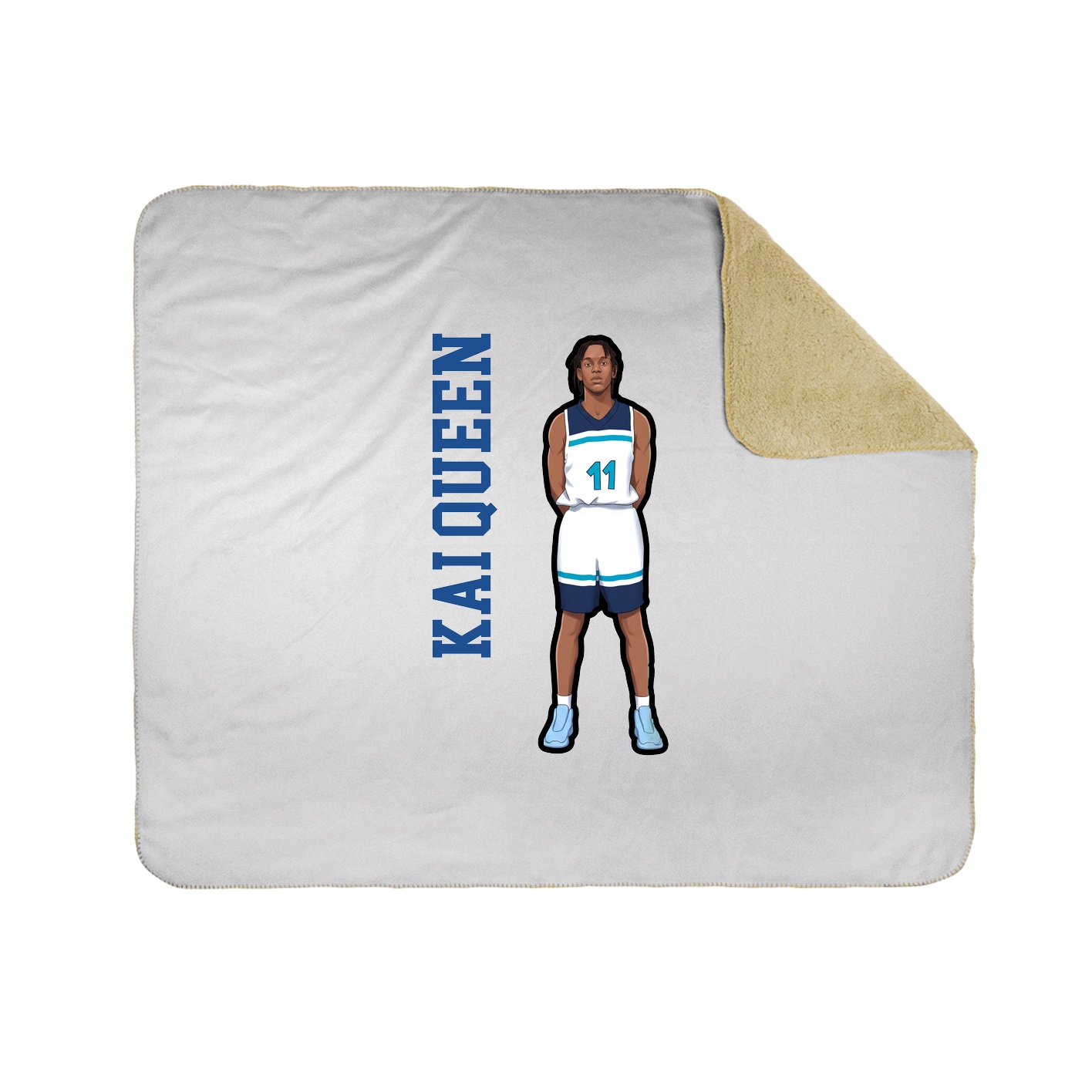 Throw Blanket — Name Vertical in White