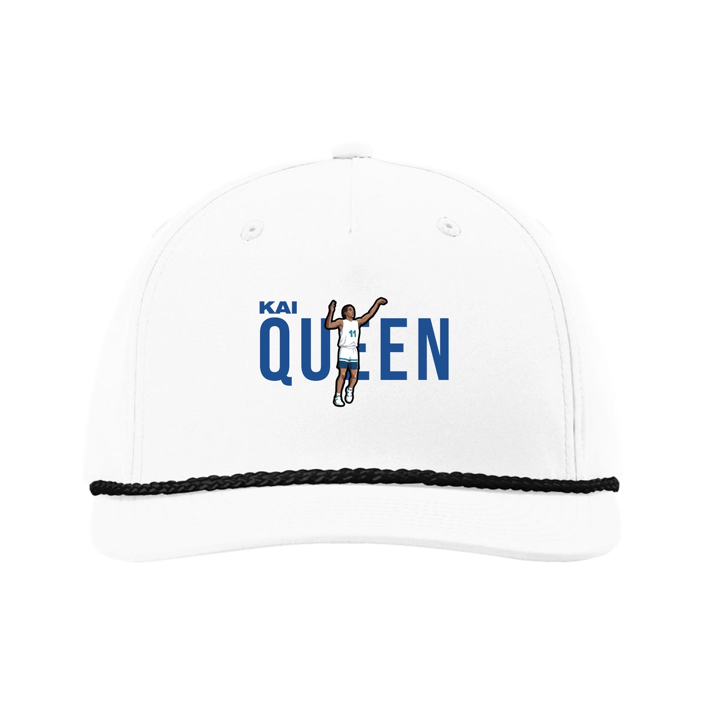 Five-Panel Classic Rope Cap — Player Name in White