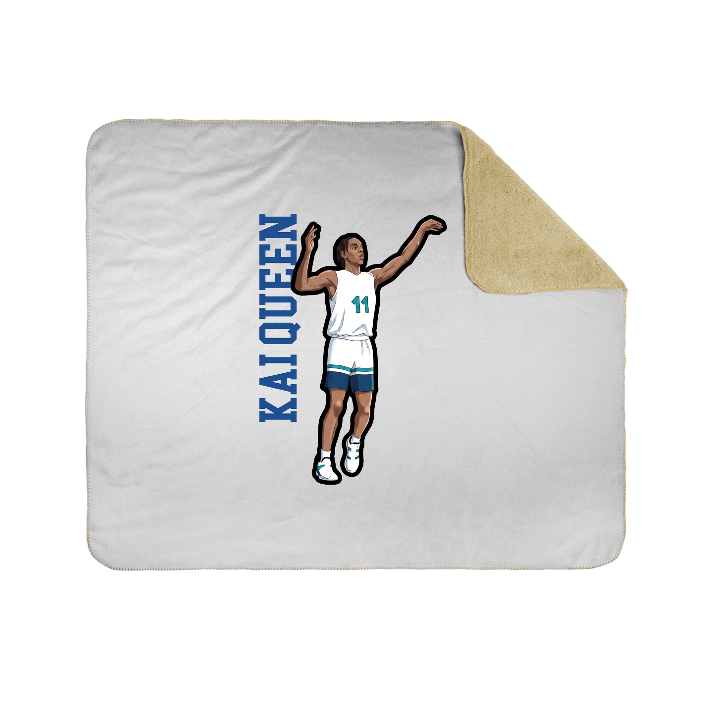 Throw Blanket — Name Vertical in White