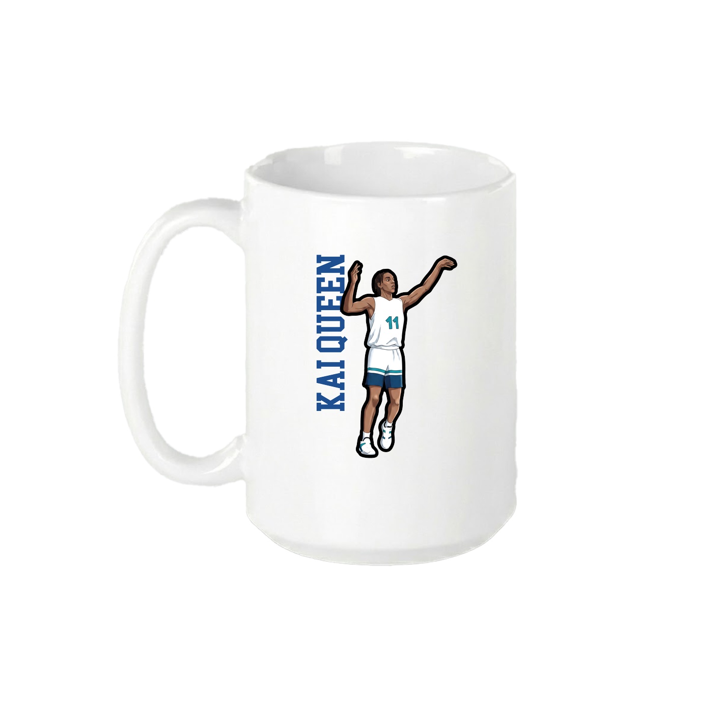 15oz Coffee Mug — Name Vertical in White