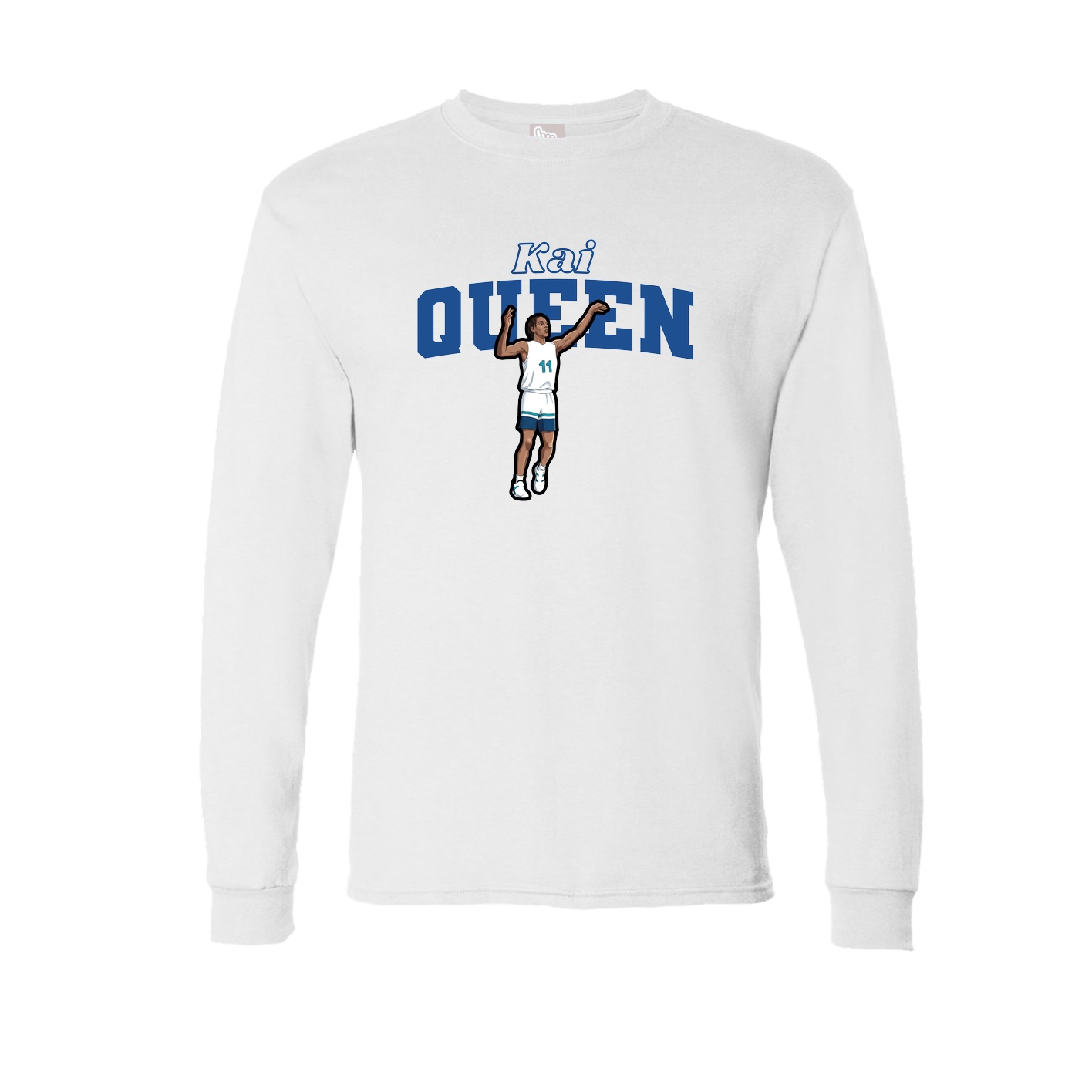 Long Sleeve Tee — Name Arch in White
