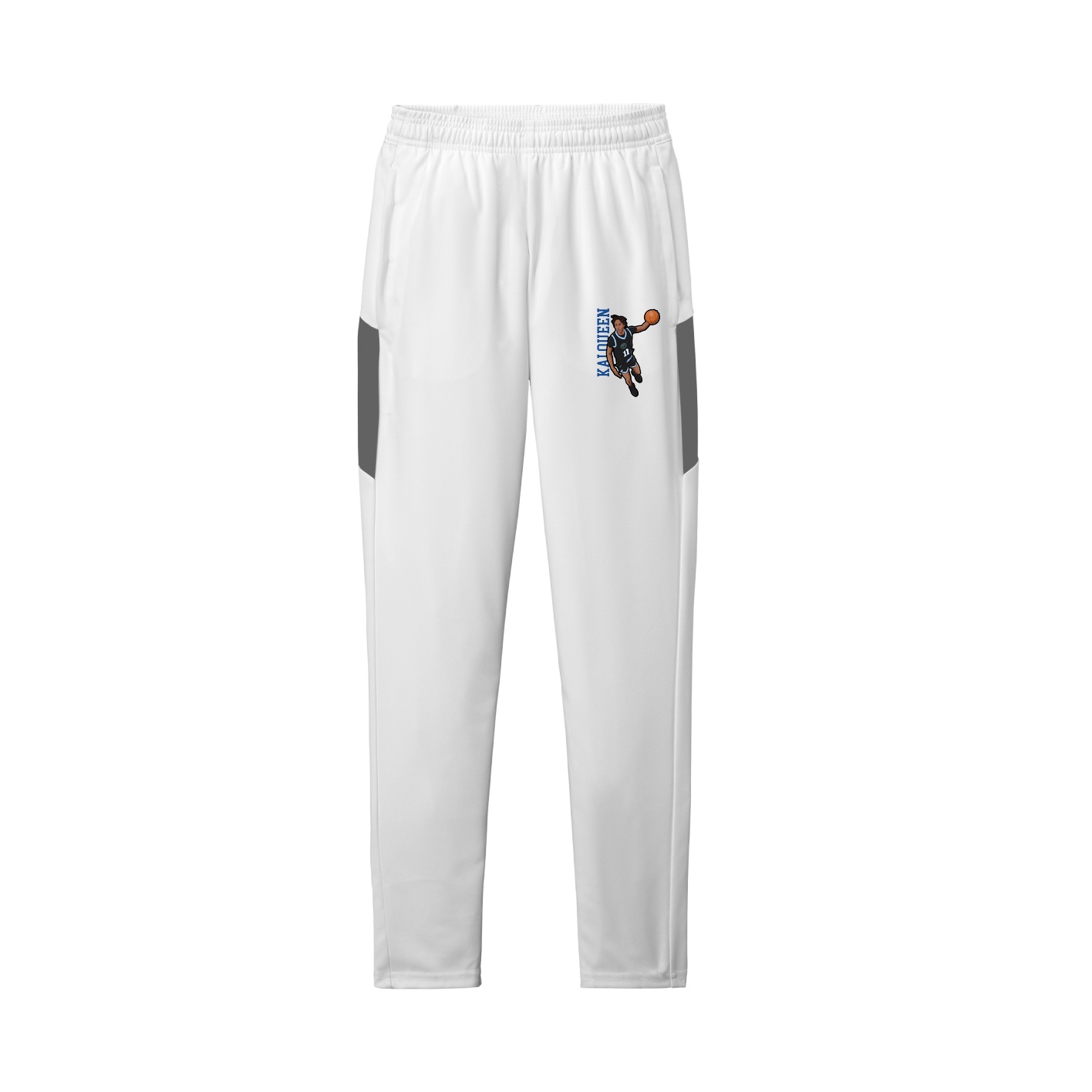 Team Travel Pant — Name Vertical in White/Grey