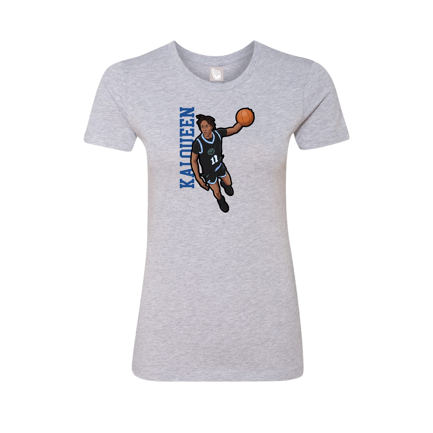 Womens Tee — Name Vertical in Grey