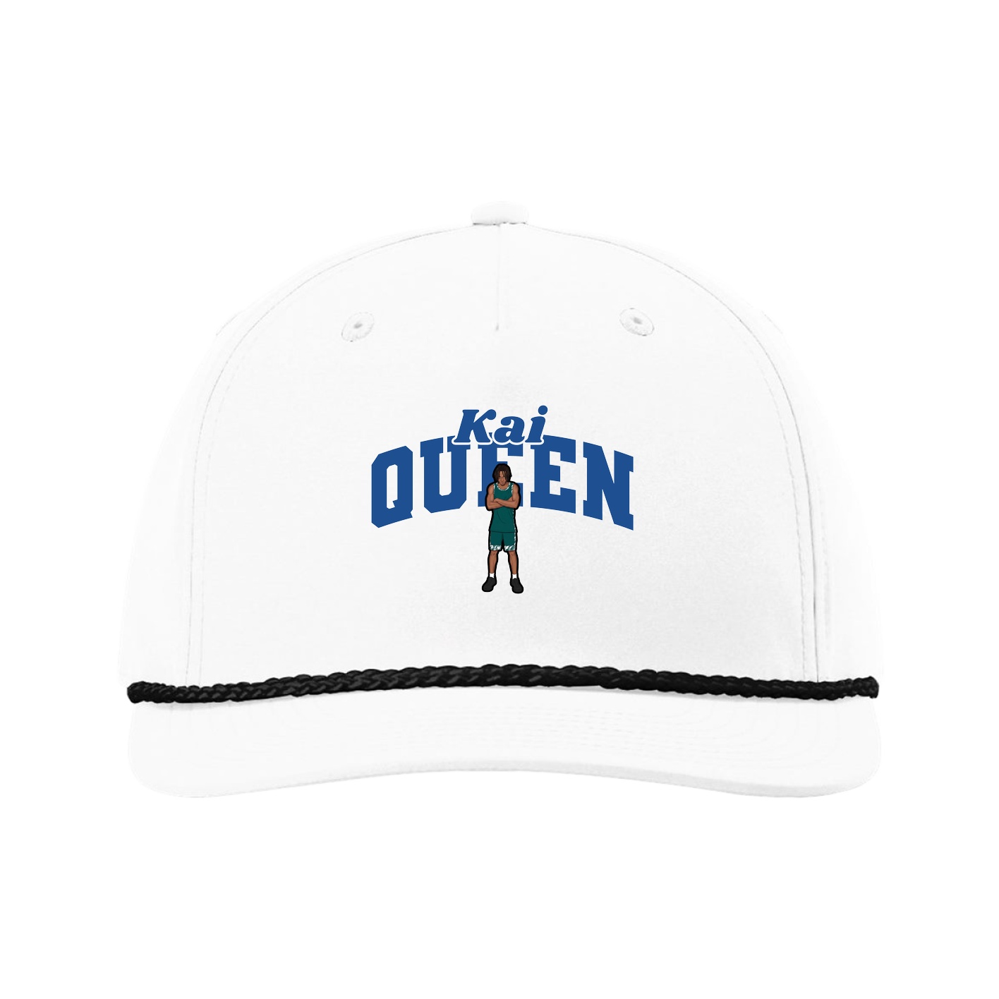 Five-Panel Classic Rope Cap — Signature Arch in White