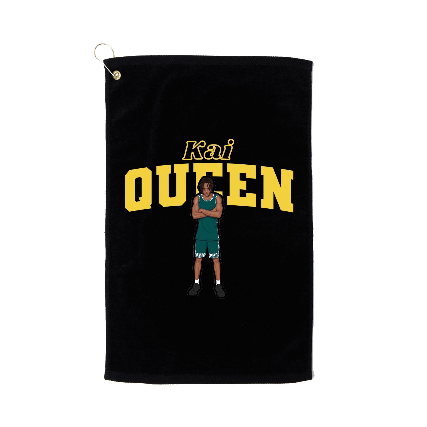 Golf Towel — Name Arch in Black