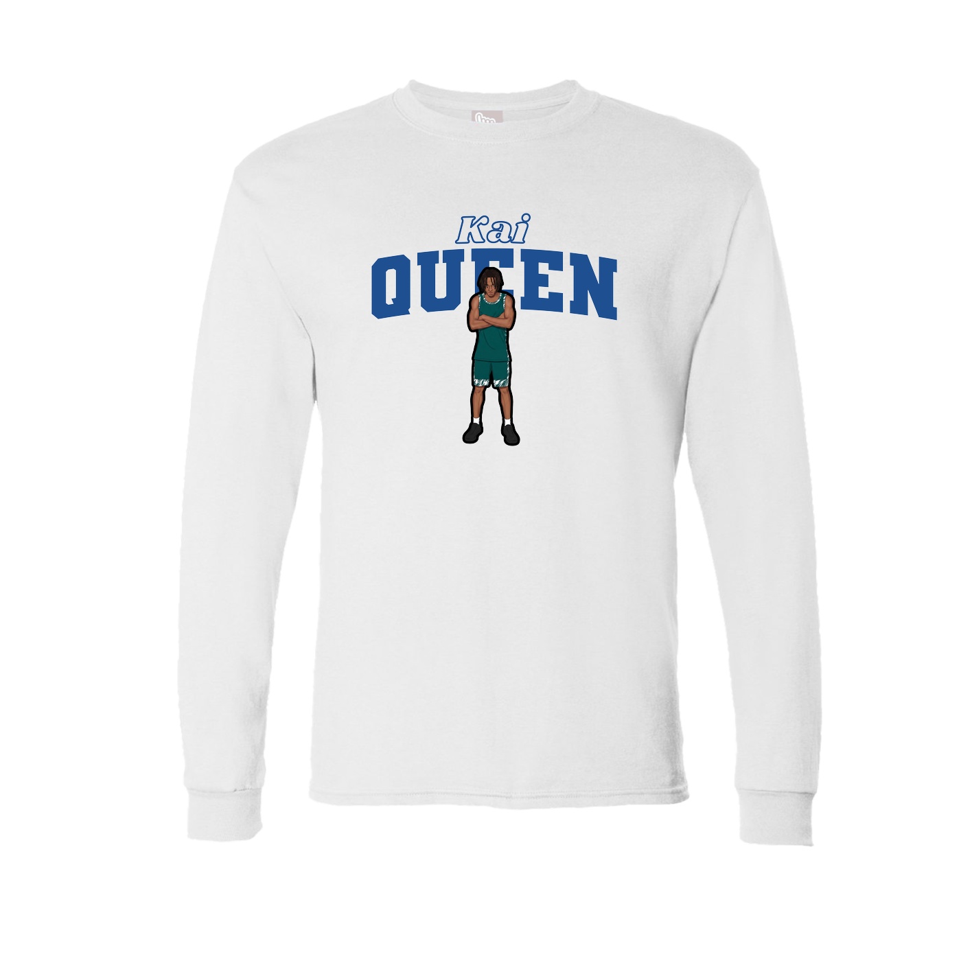 Long Sleeve Tee — Name Arch in White