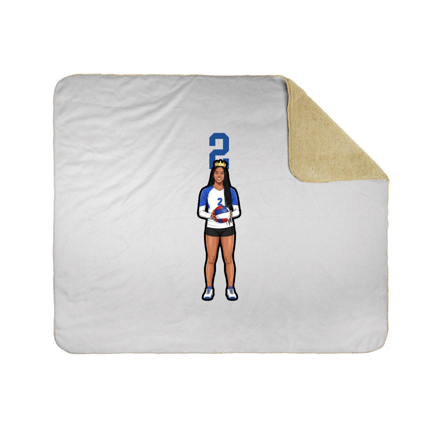 Throw Blanket — Number Top in White