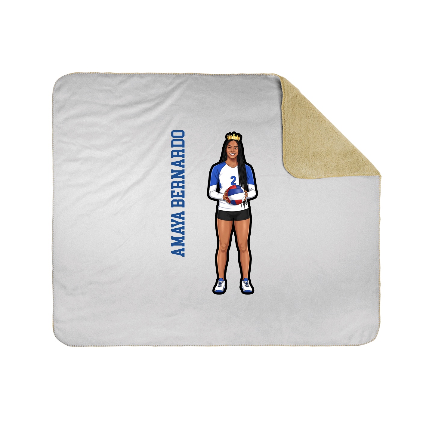 Throw Blanket — Name Vertical in White