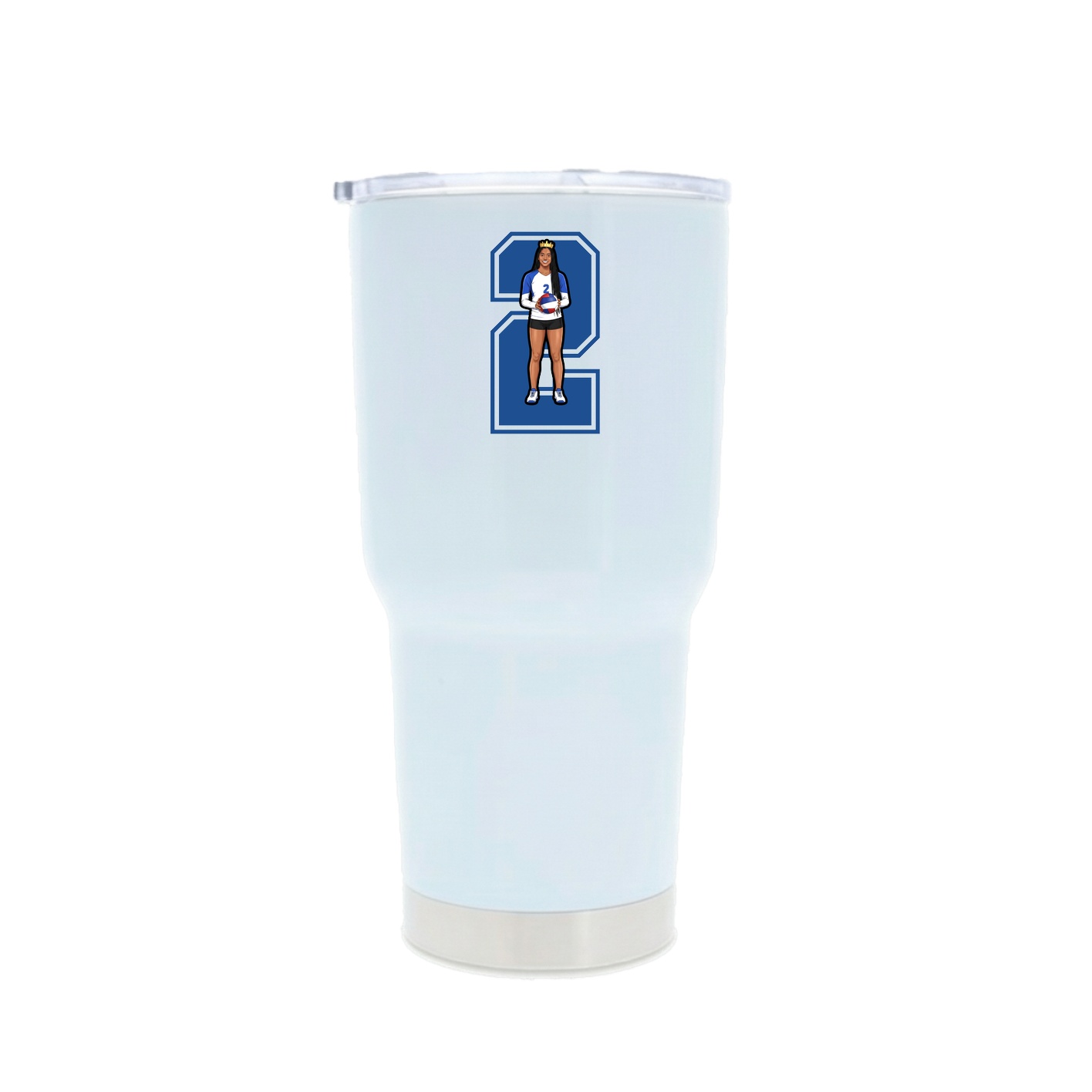 30oz Stainless Steel Tumbler — Number in White