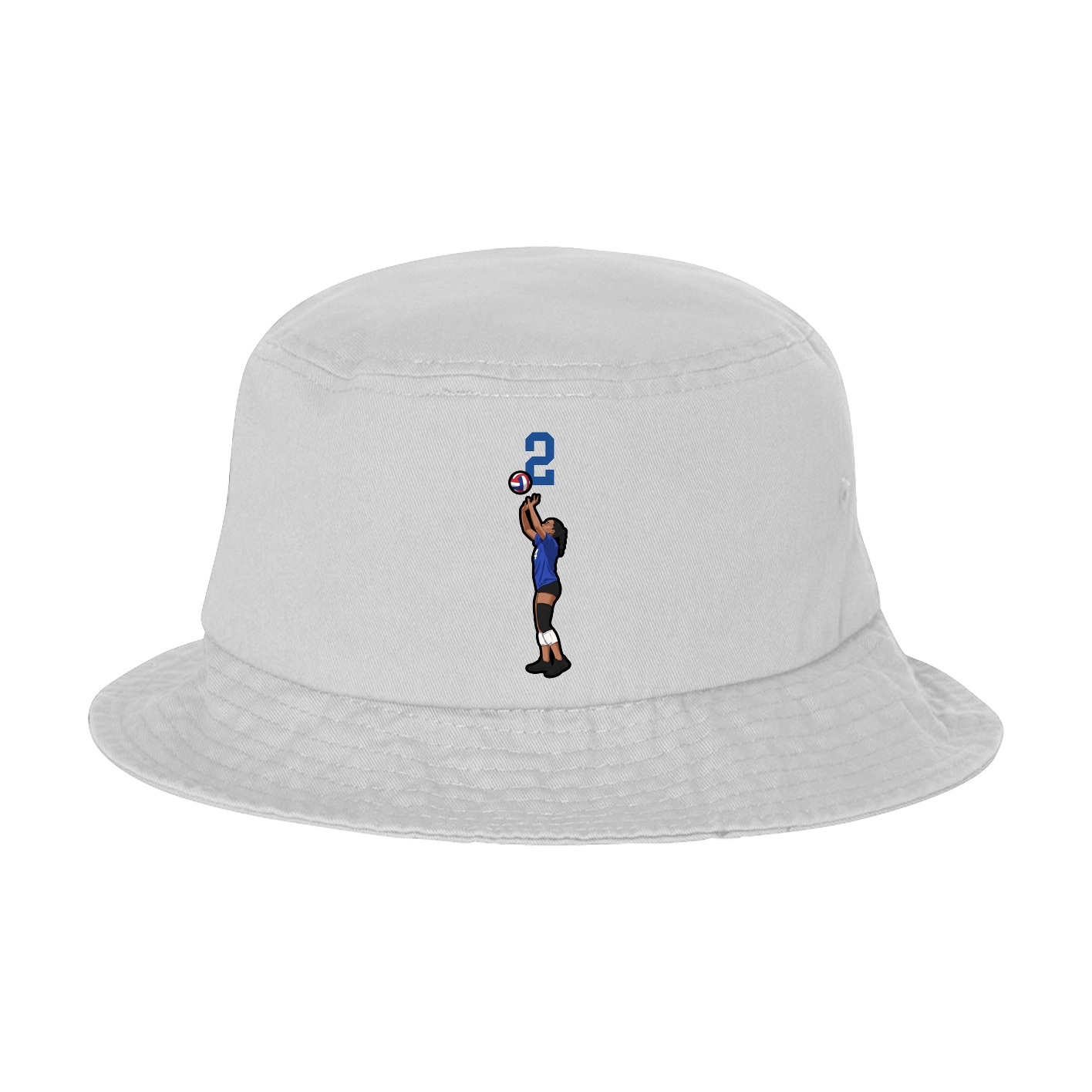 Bucket Cap — Number Top in White