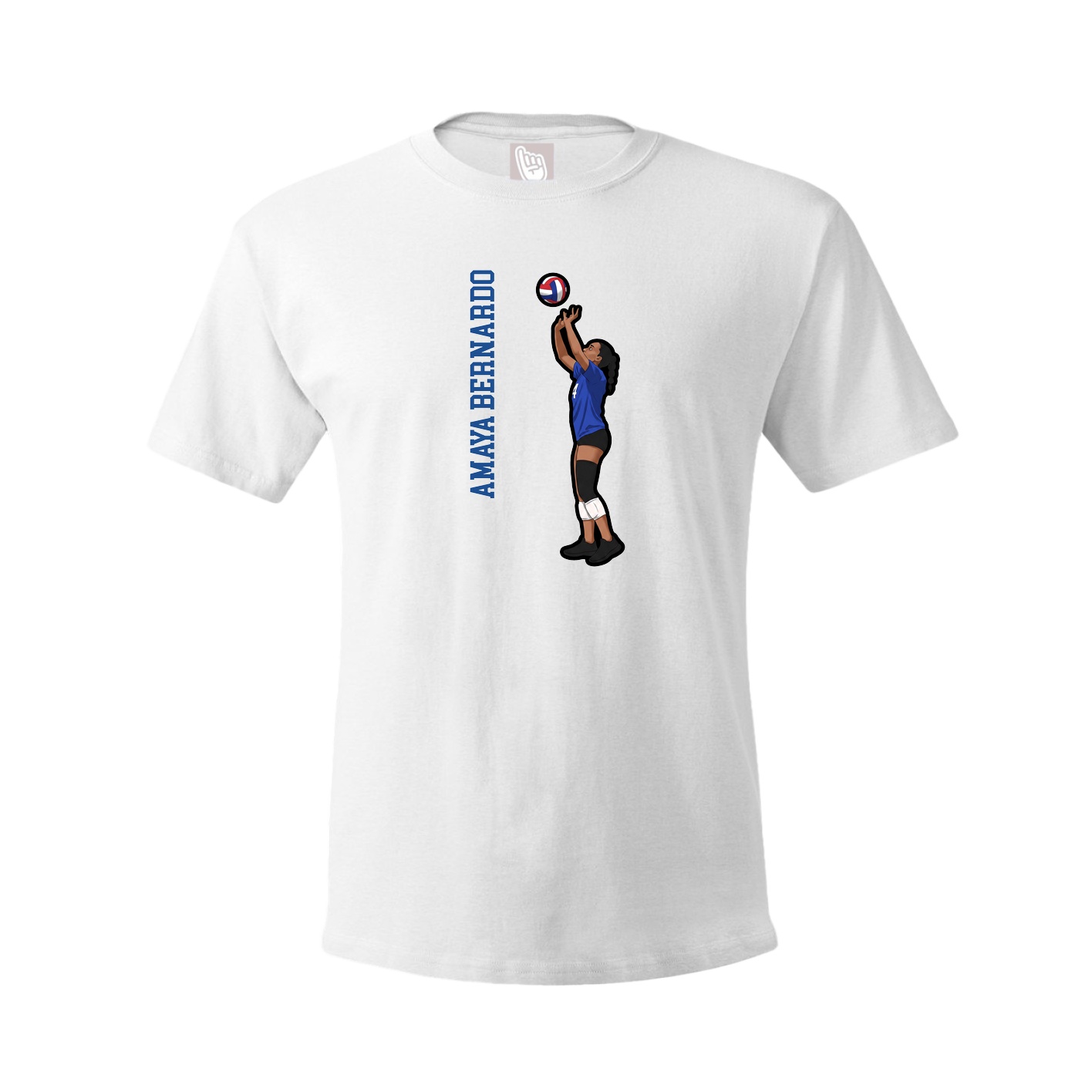 Youth Tee — Name Vertical in White