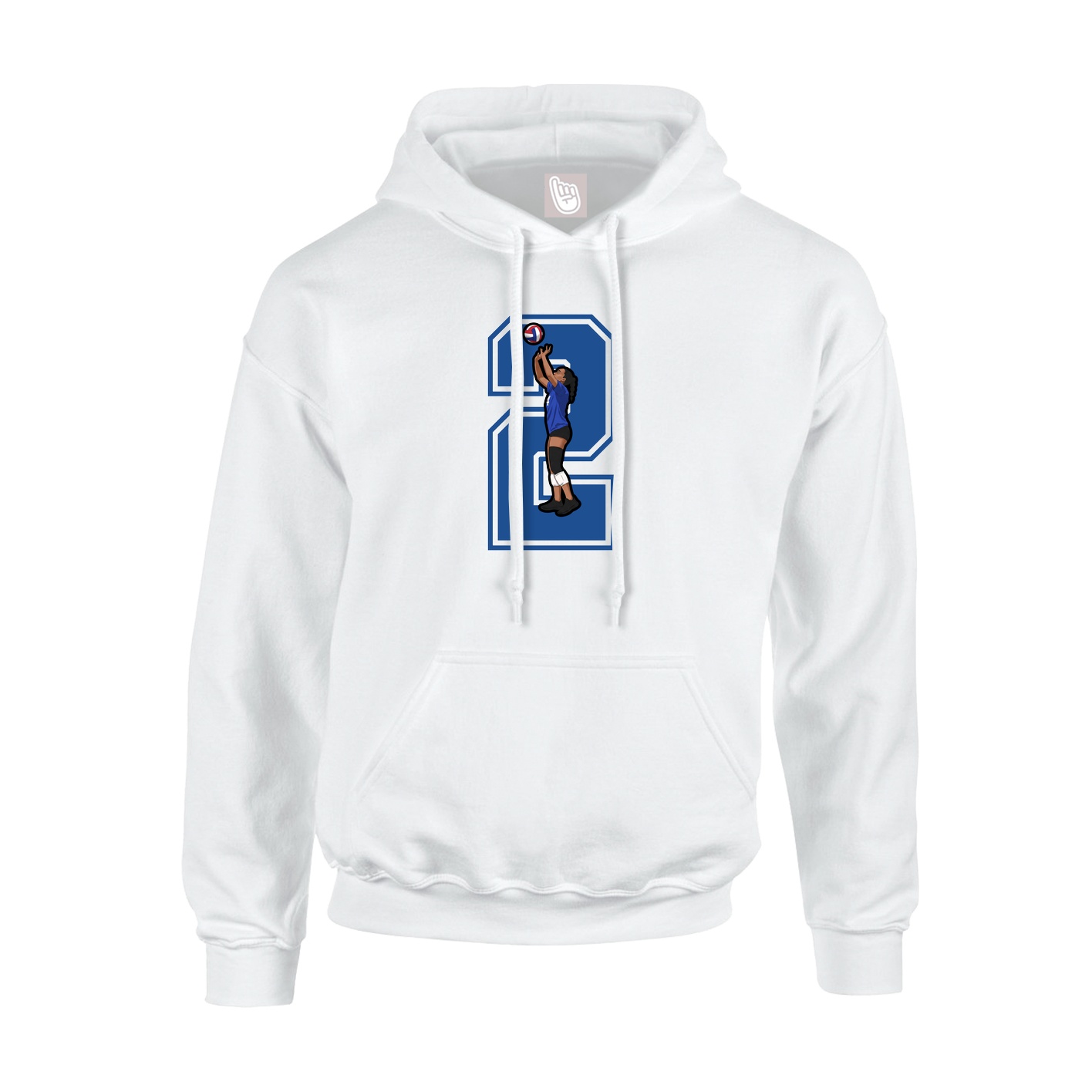 Youth Hoodie — Number in White