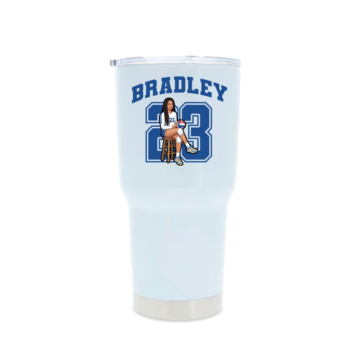 30oz Stainless Steel Tumbler — Number in White