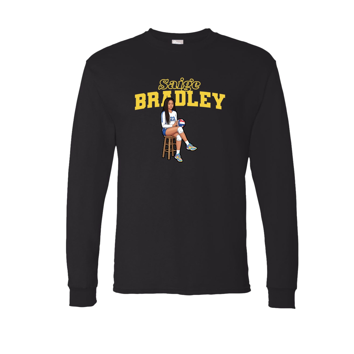 Long Sleeve Tee — Name Arch in Black