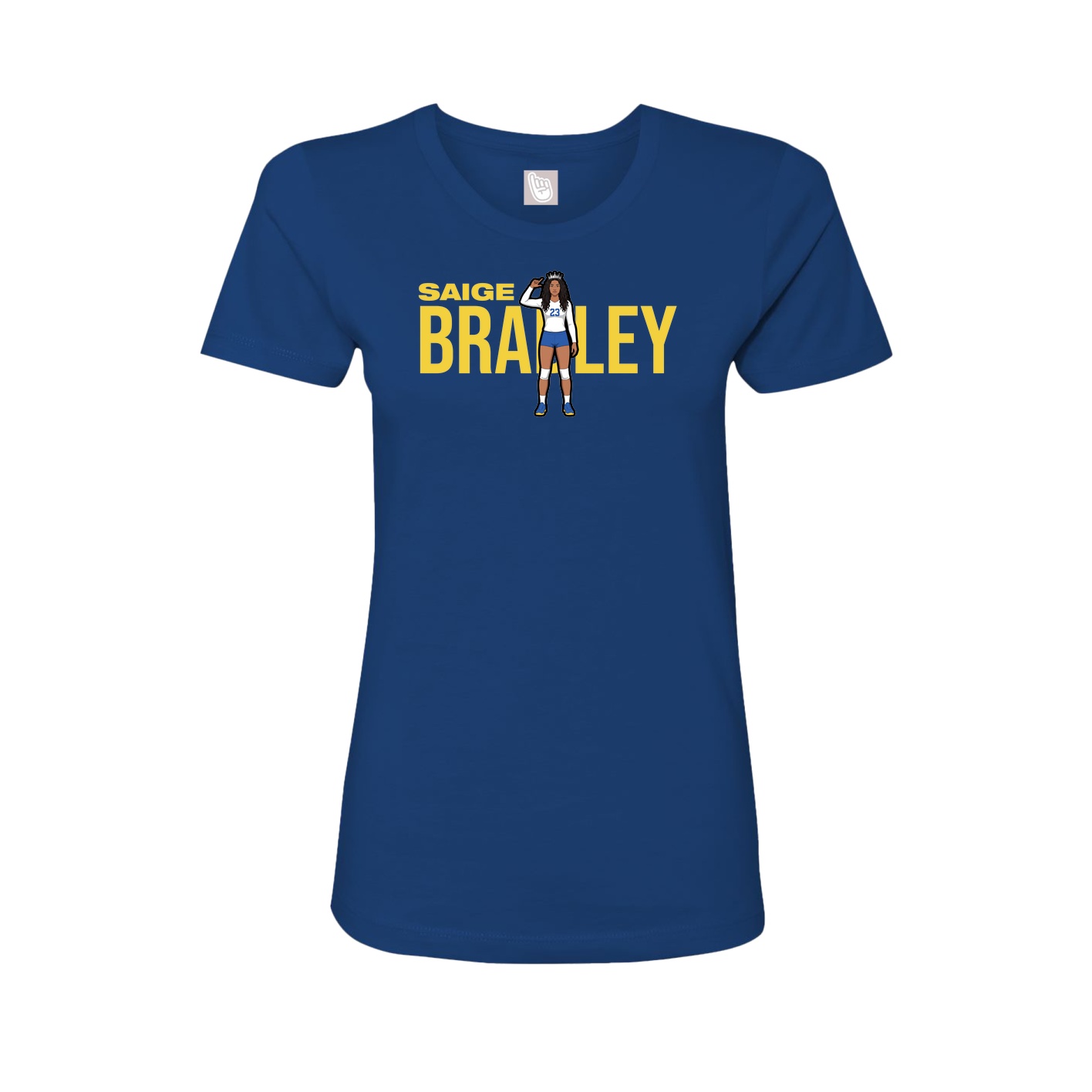 Fitted Women's Tee — Player Name in Royal