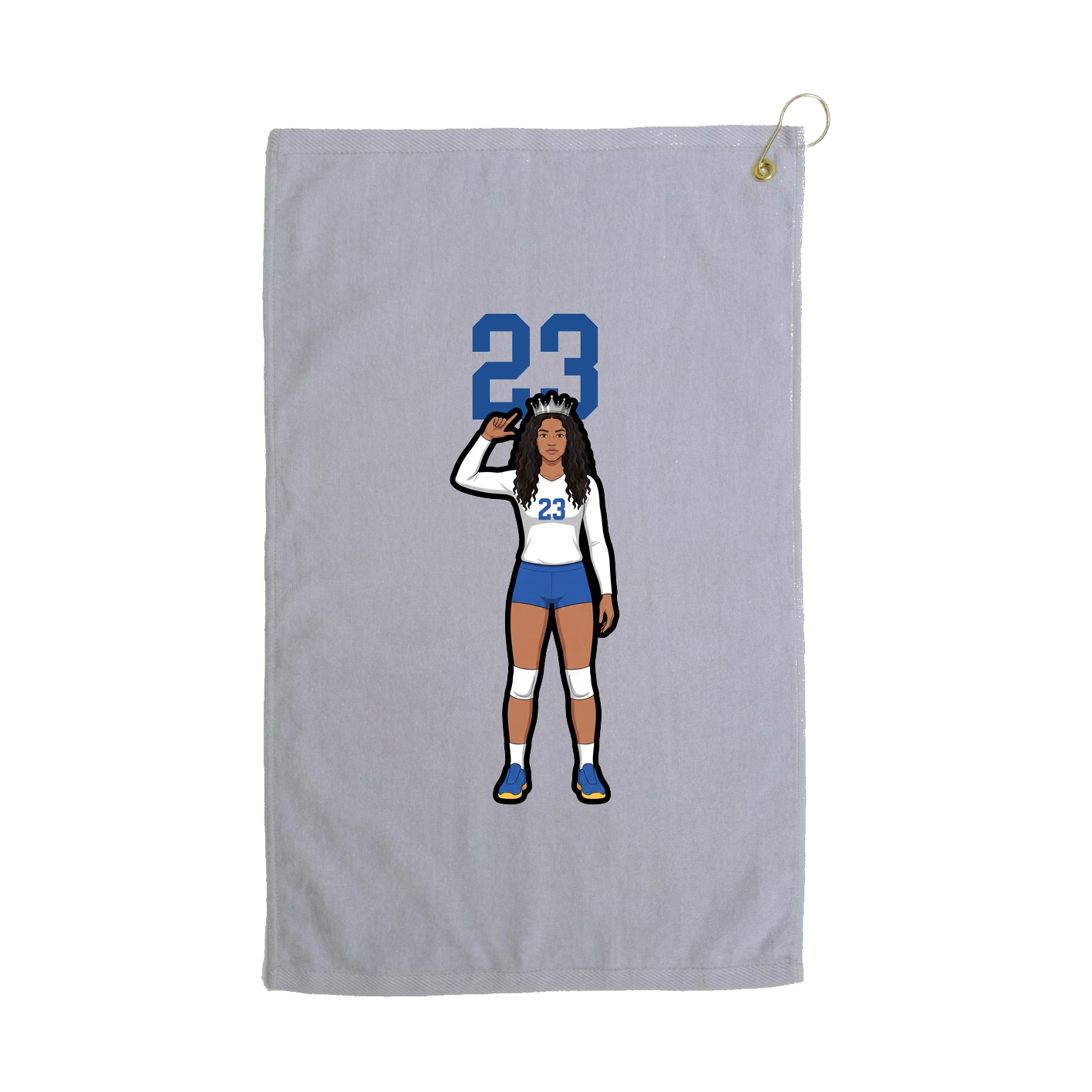 Golf Towel — Number Top in Grey