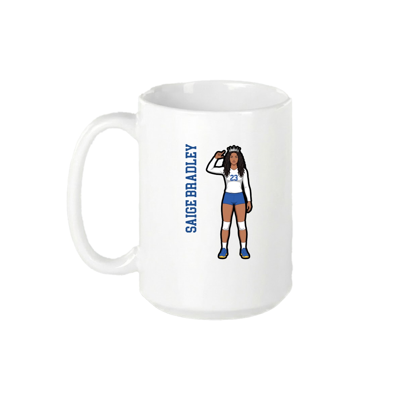15oz Coffee Mug — Name Vertical in White