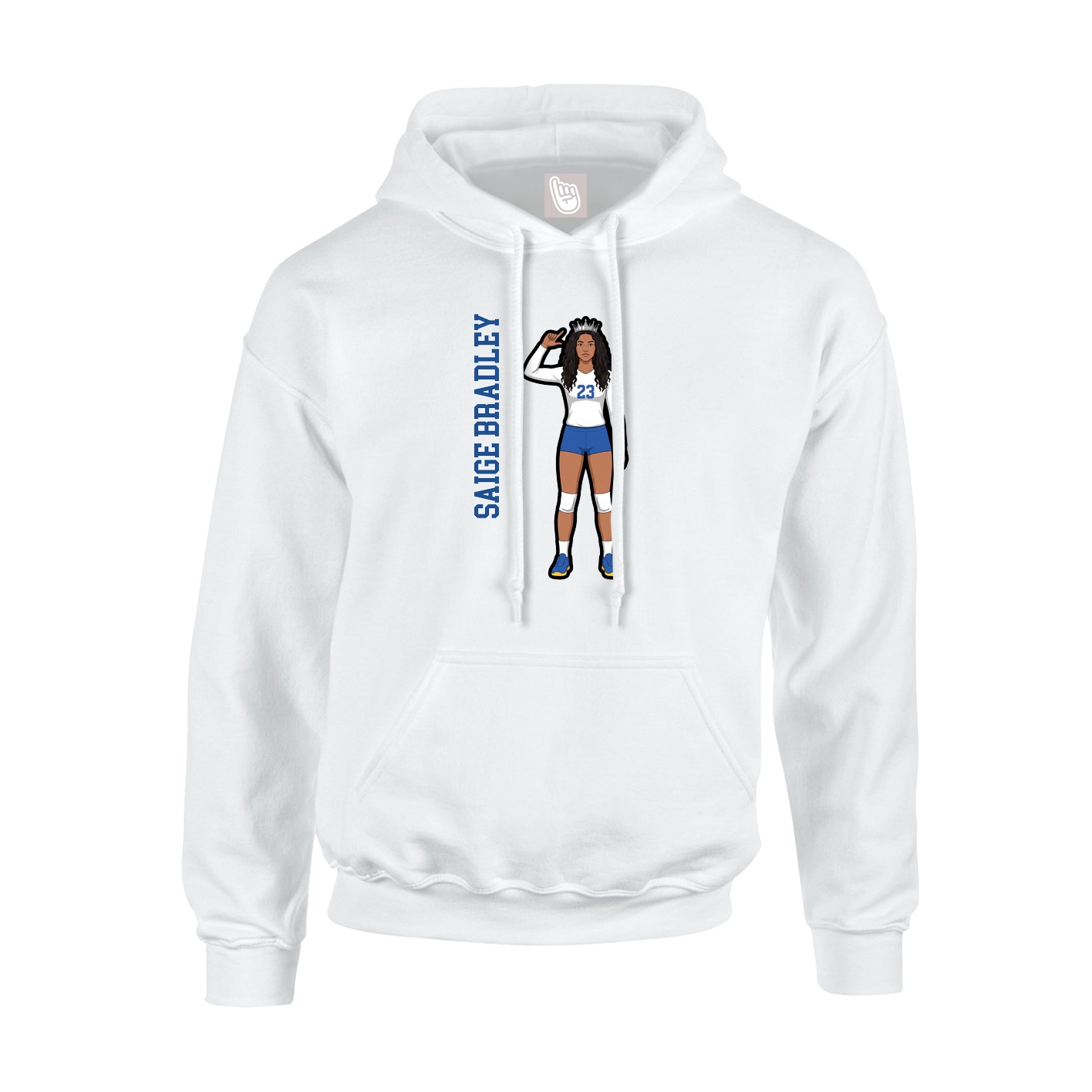 Hoodie — Name Vertical in White