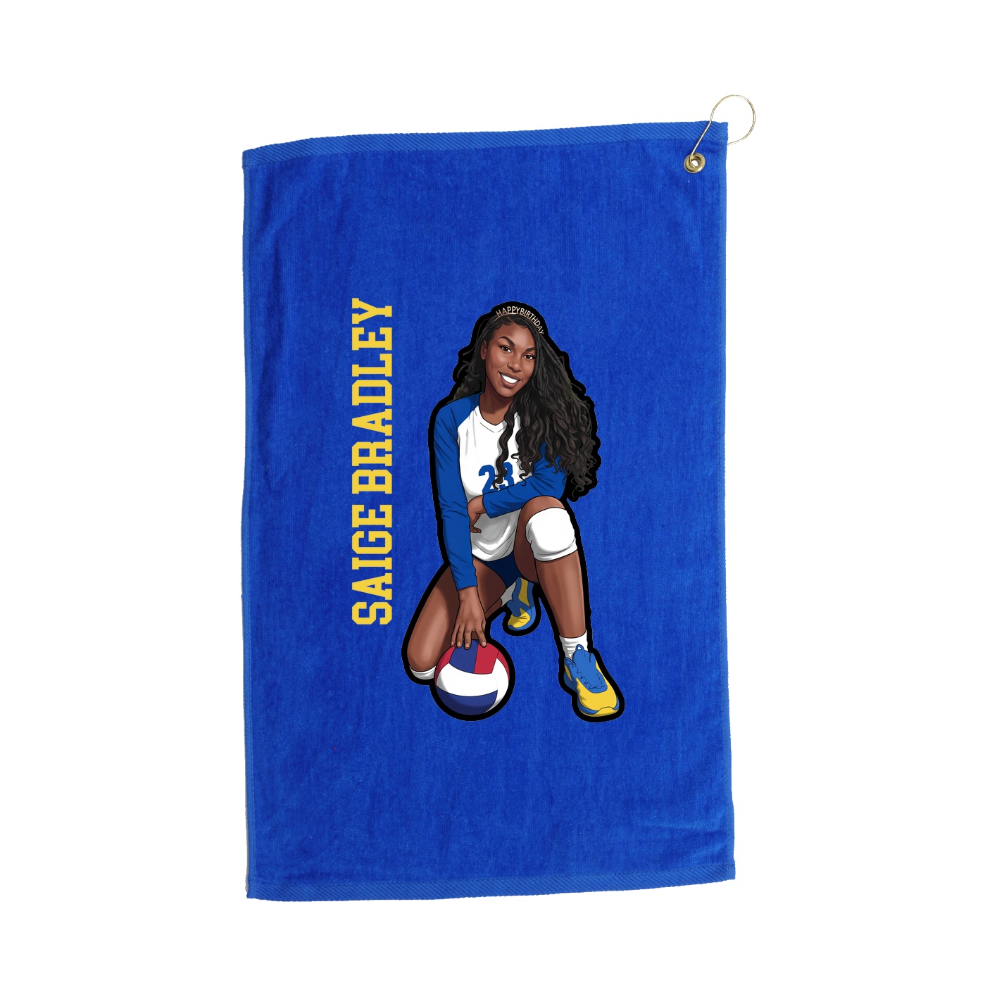 Golf Towel — Name Vertical in Royal