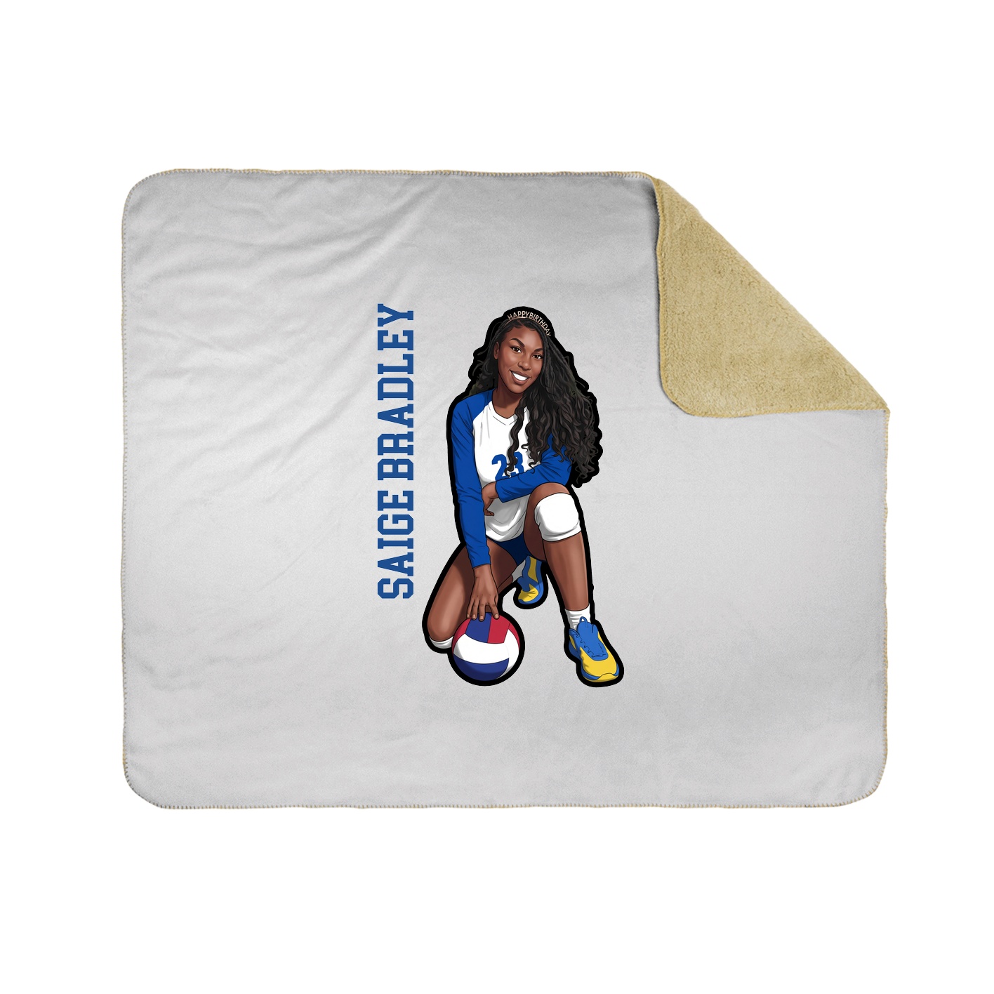 Throw Blanket — Name Vertical in White