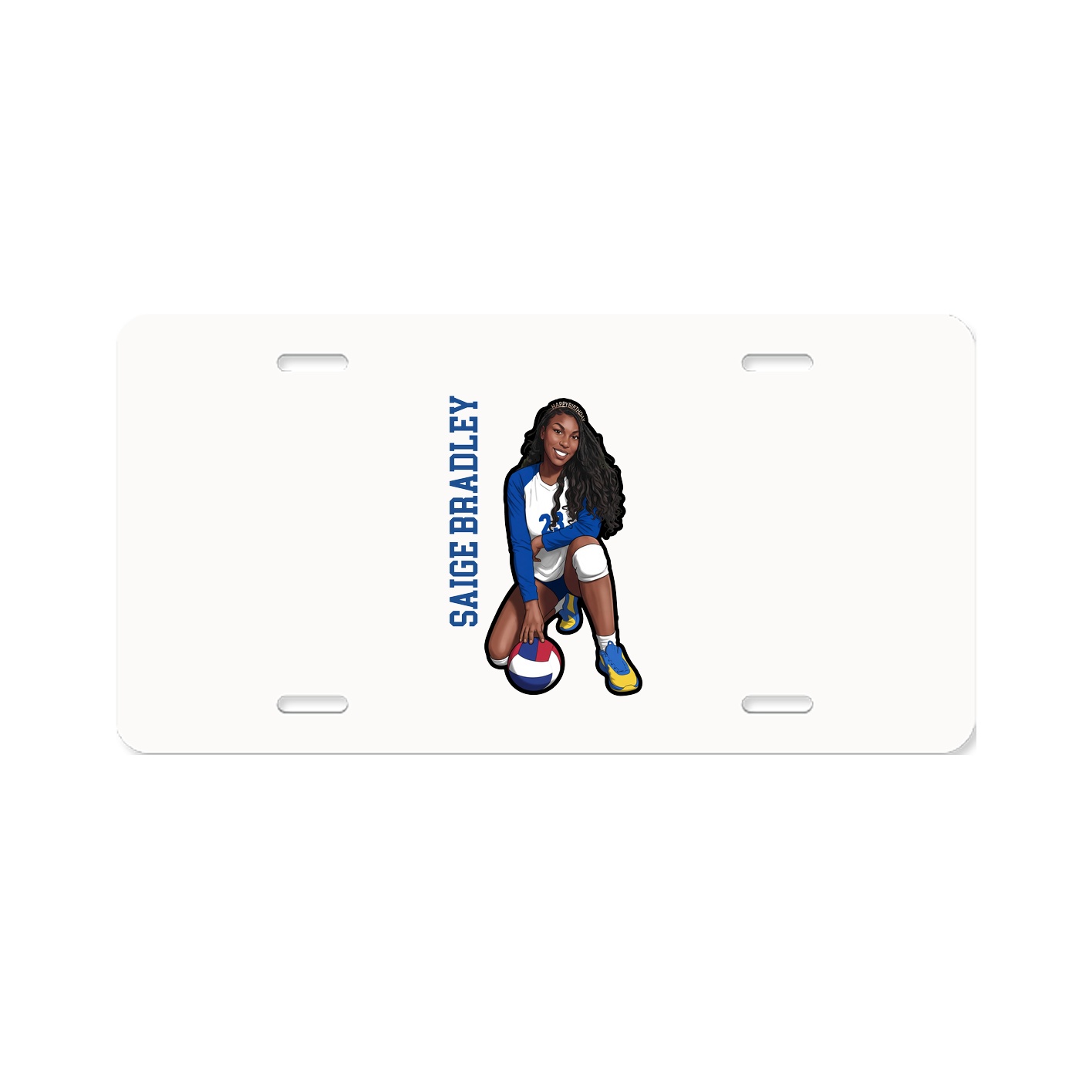 License Plate — Name Vertical in Classic