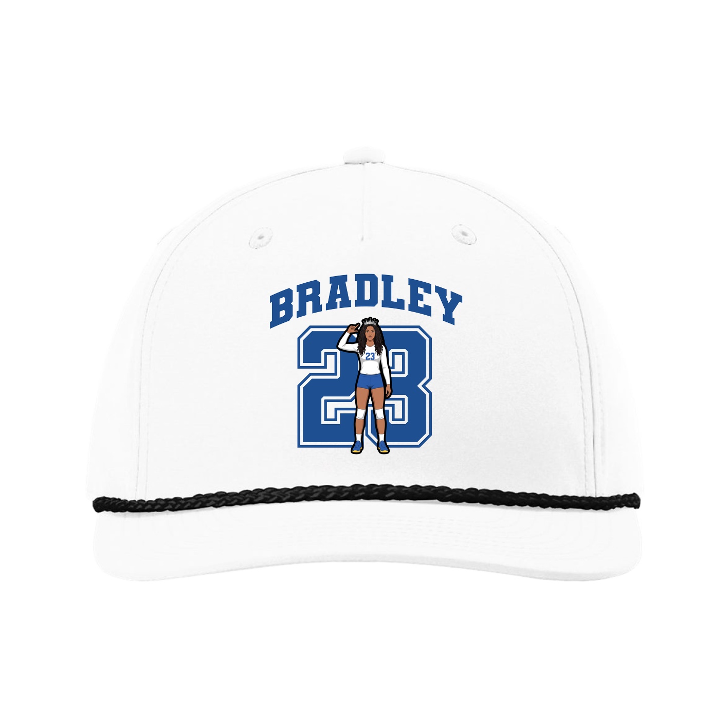 Five-Panel Classic Rope Cap — Number in White