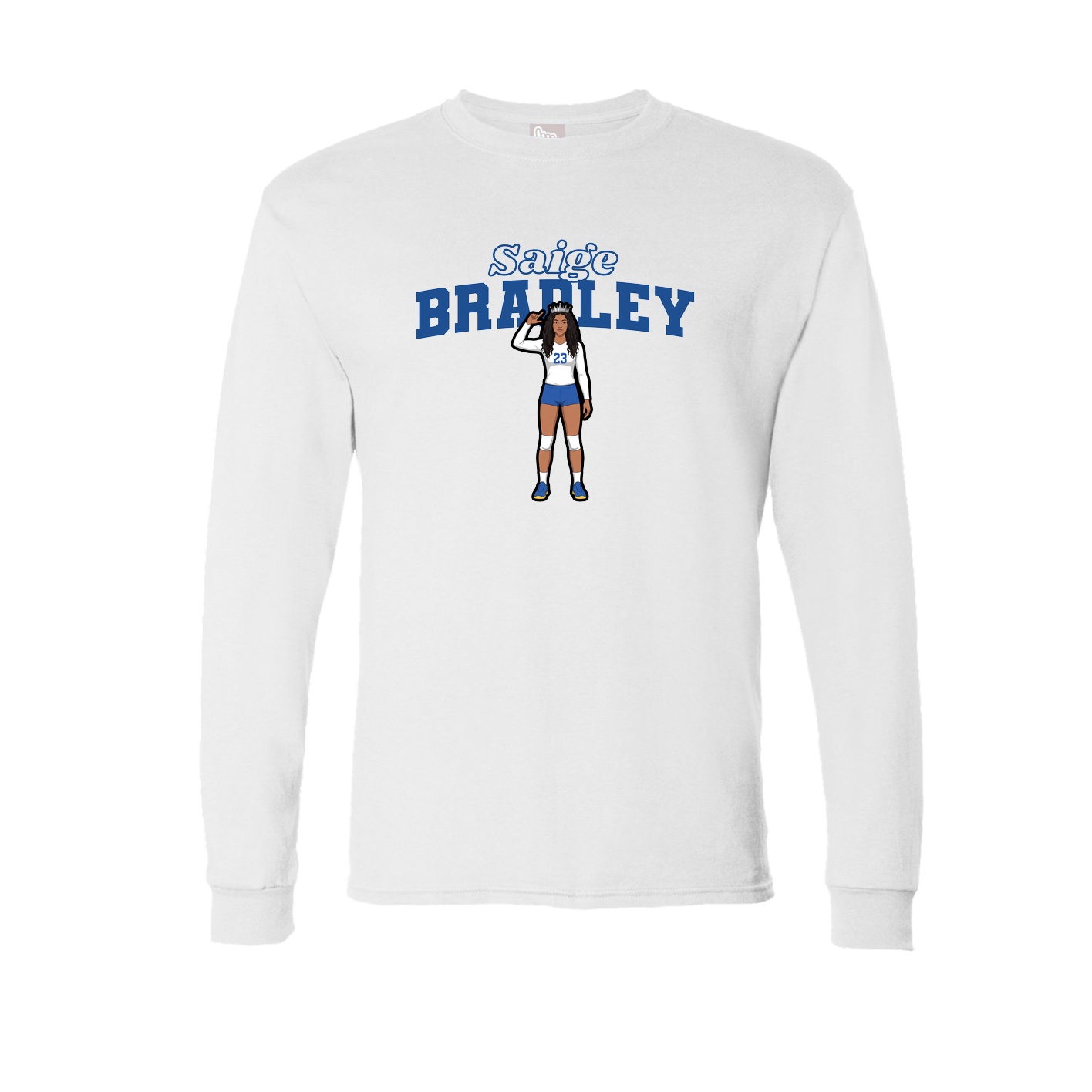 Long Sleeve Tee — Name Arch in White