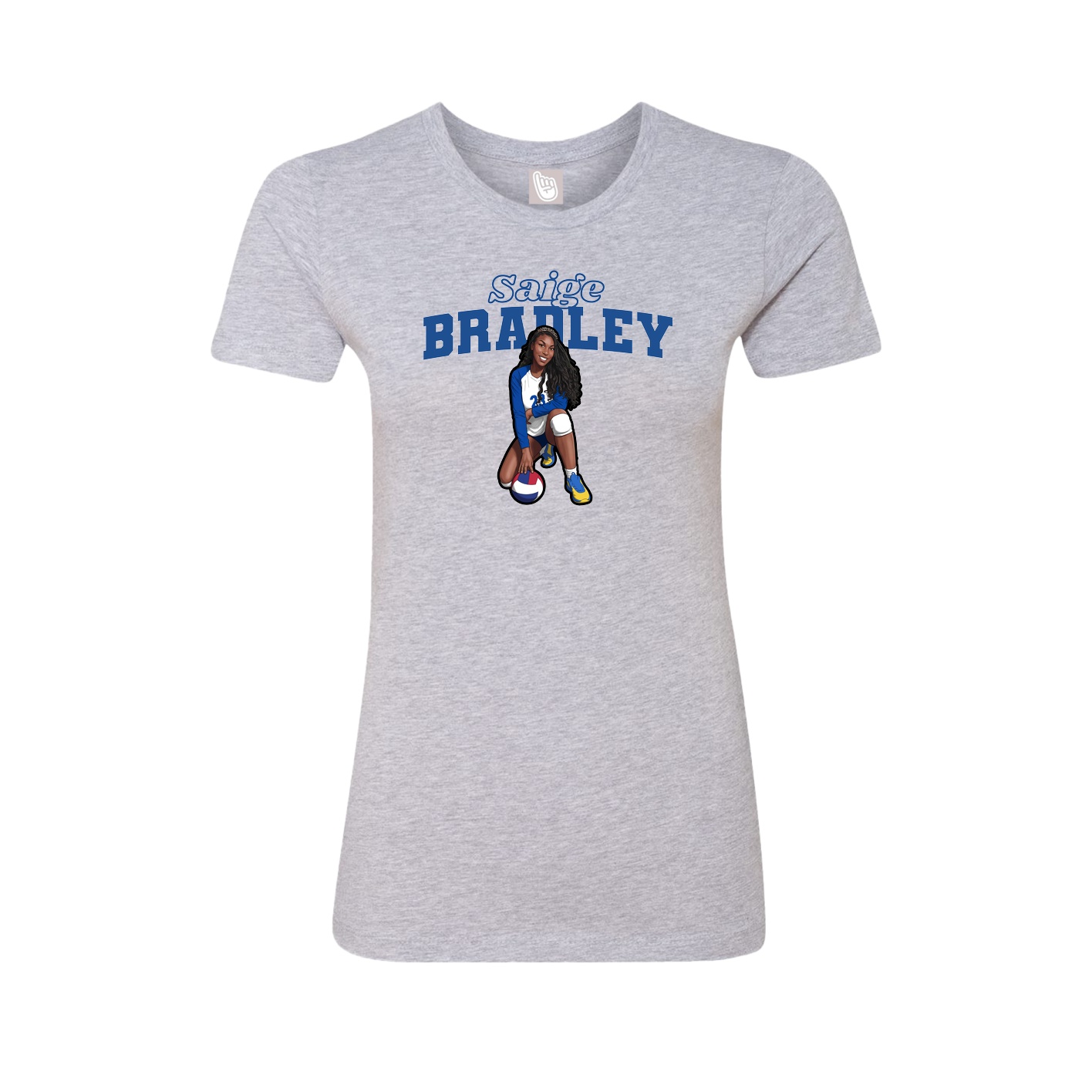 Fitted Women's Tee — Name Arch in Grey