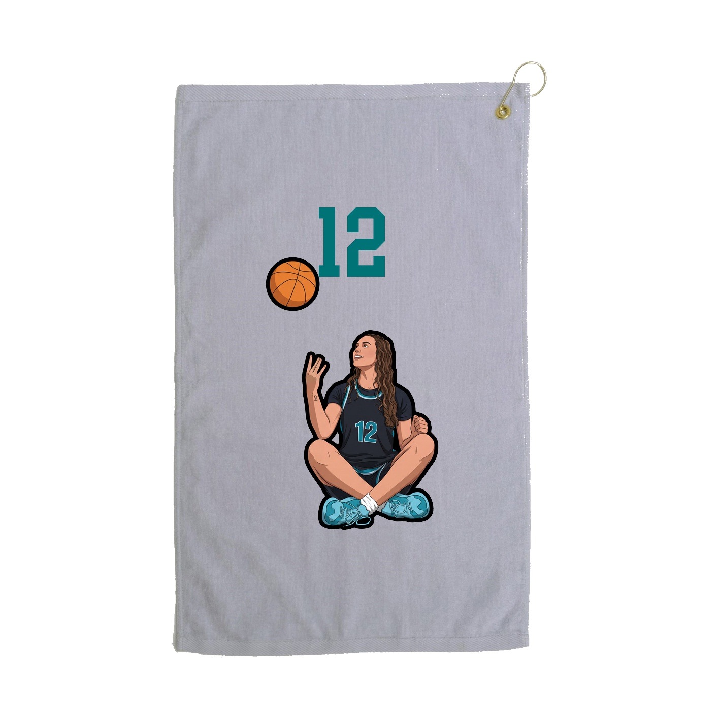 Golf Towel — Number Top in Grey