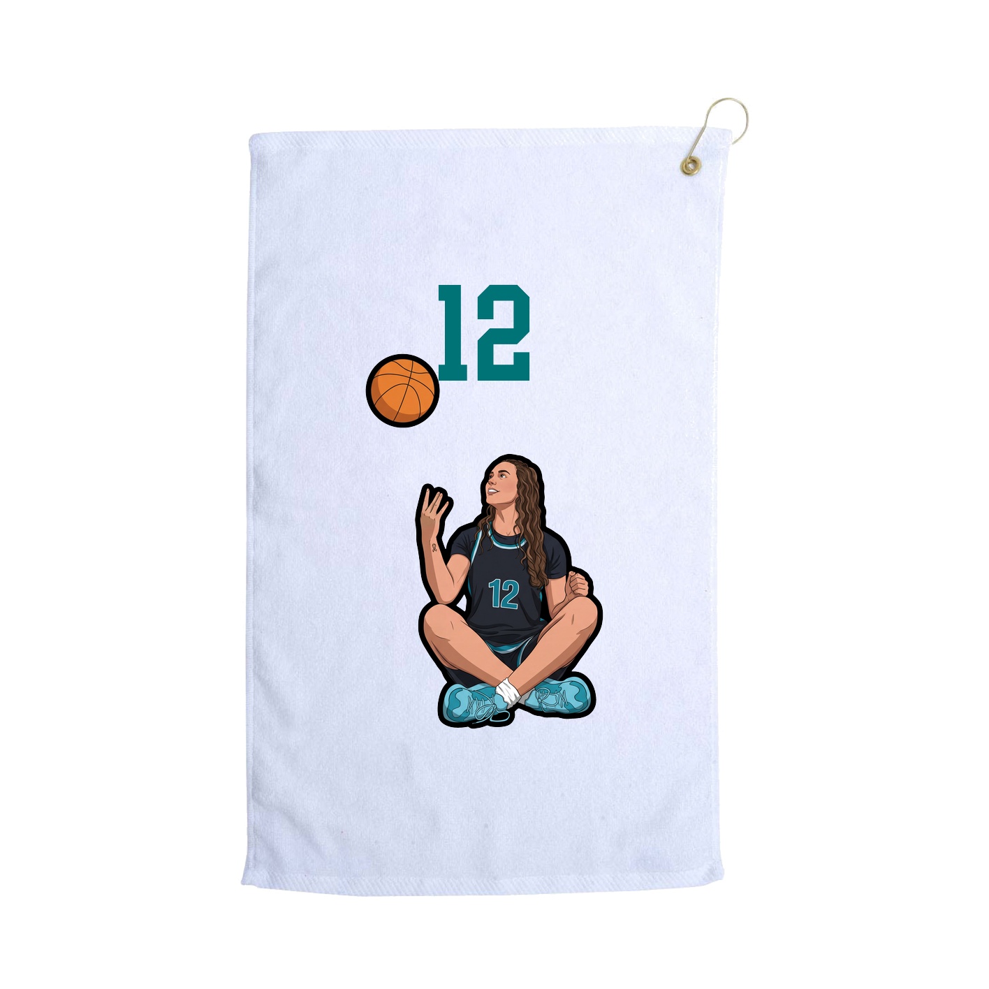 Golf Towel — Number Top in White