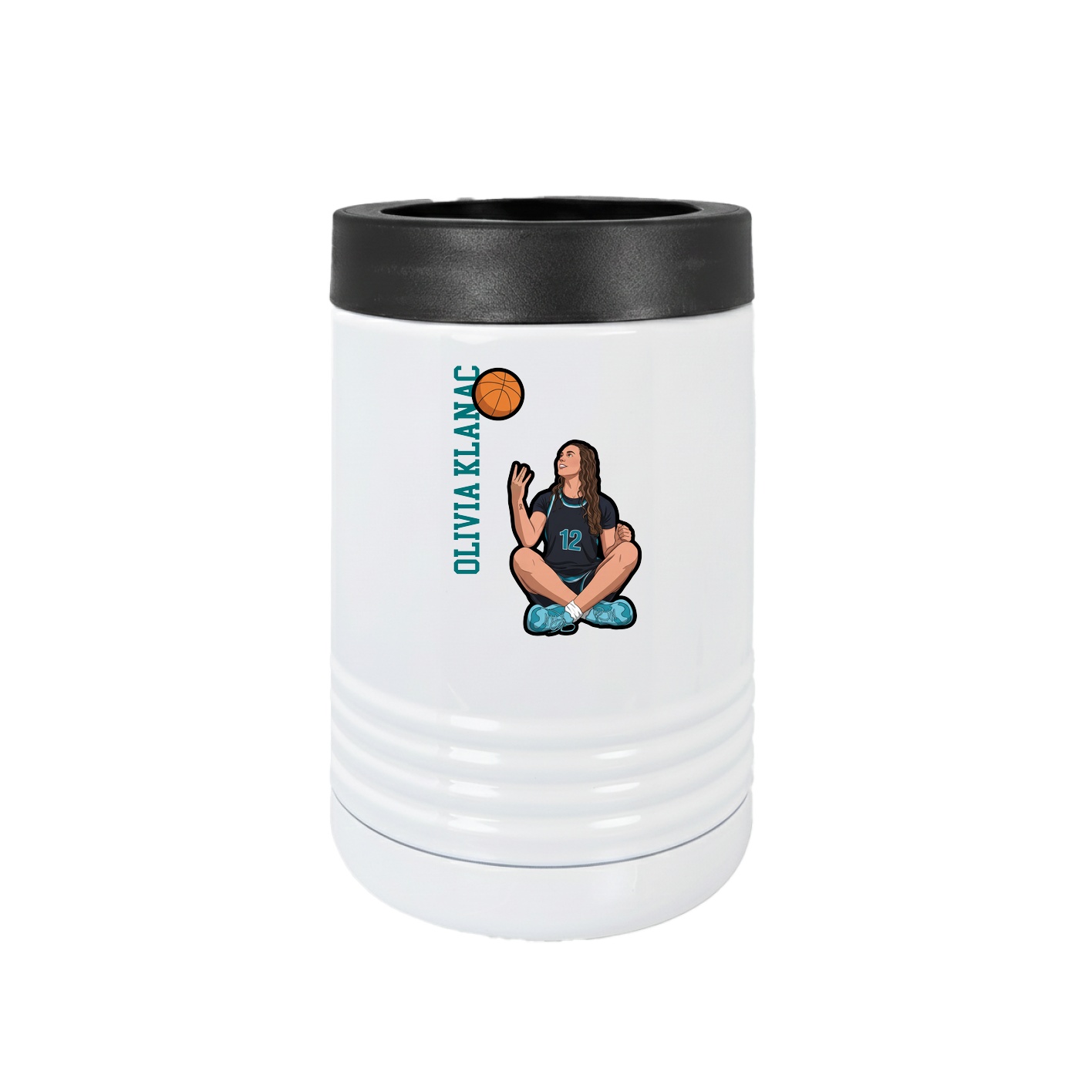 Beverage Holder — Name Vertical in White