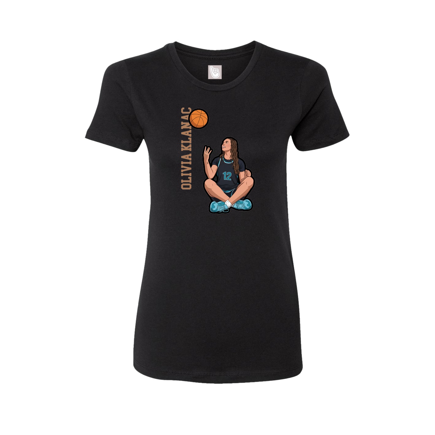 Womens Tee — Name Vertical in Black