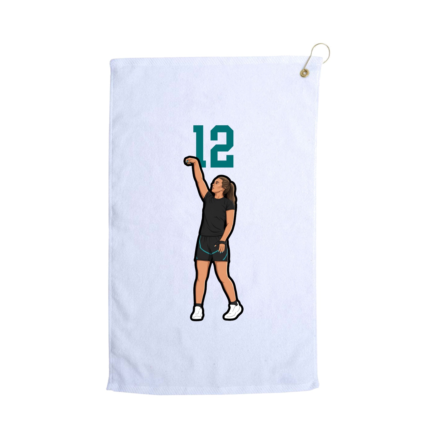 Golf Towel — Number Top in White