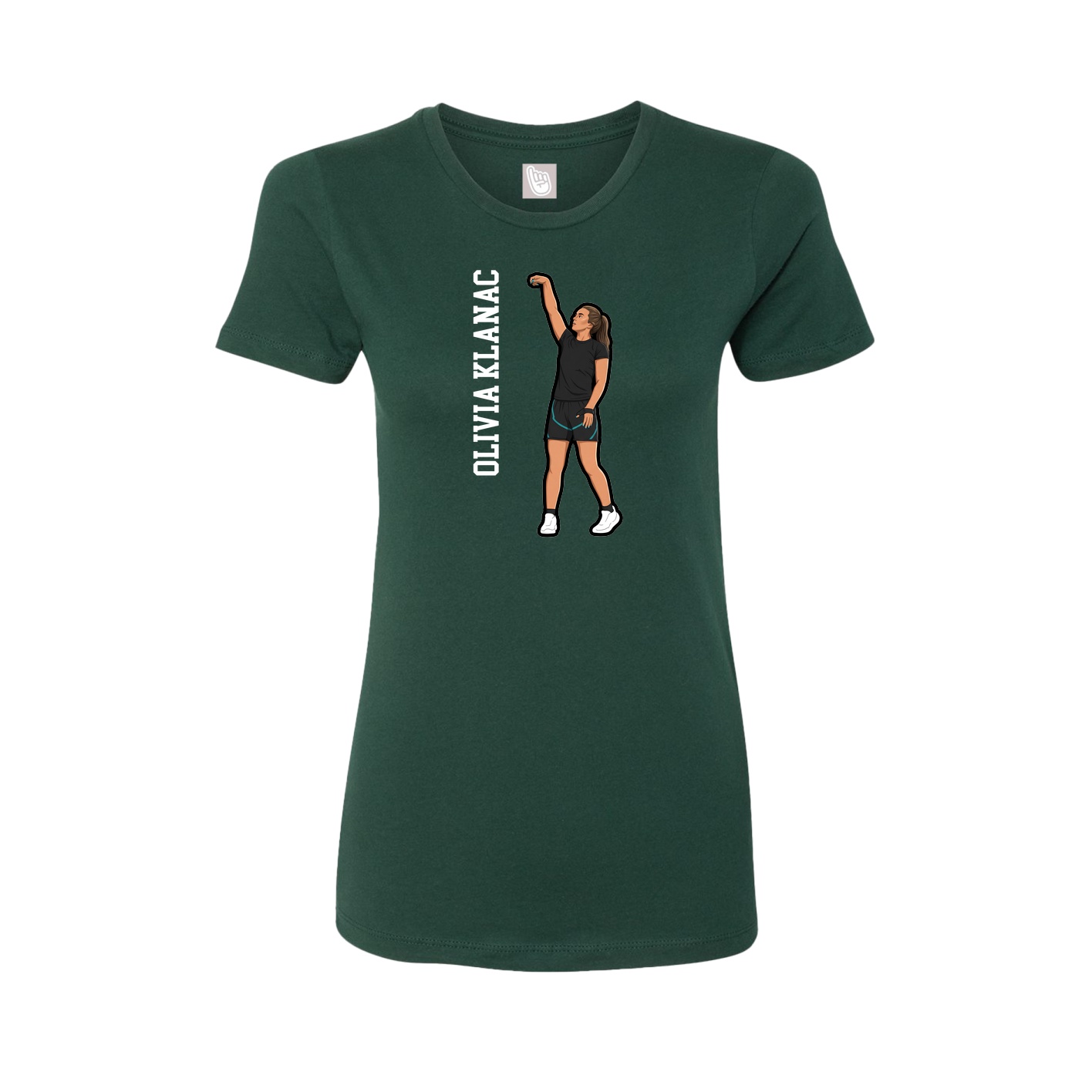 Womens Tee — Name Vertical in Green