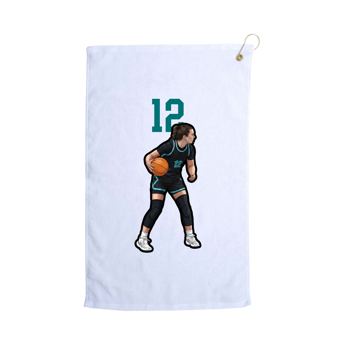 Golf Towel — Number Top in White