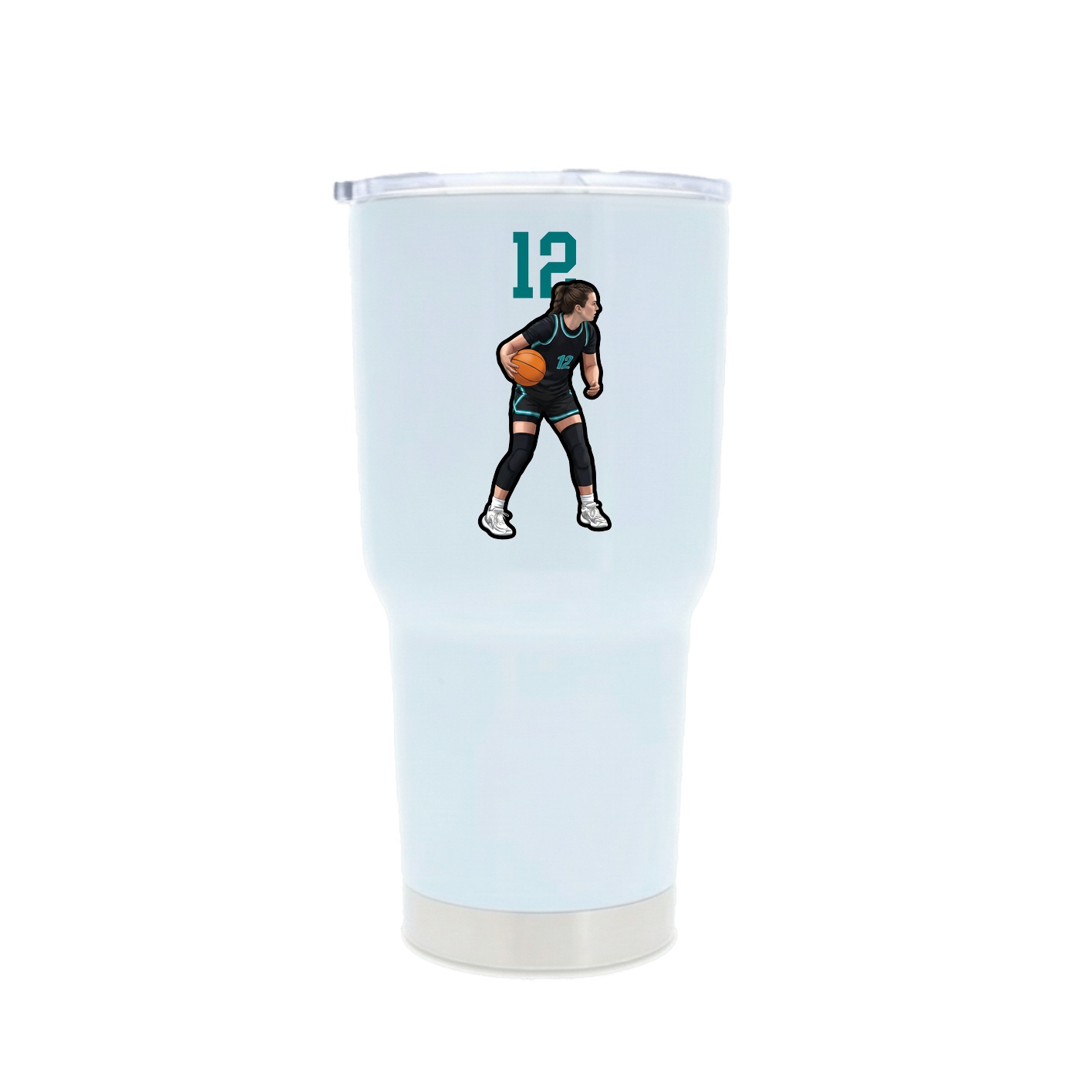 30oz Stainless Steel Tumbler — Number Top in White