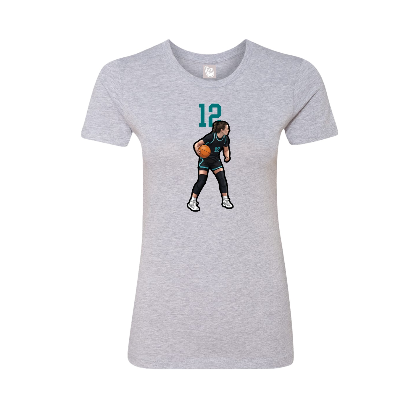 Fitted Women's Tee — Number Top in Grey