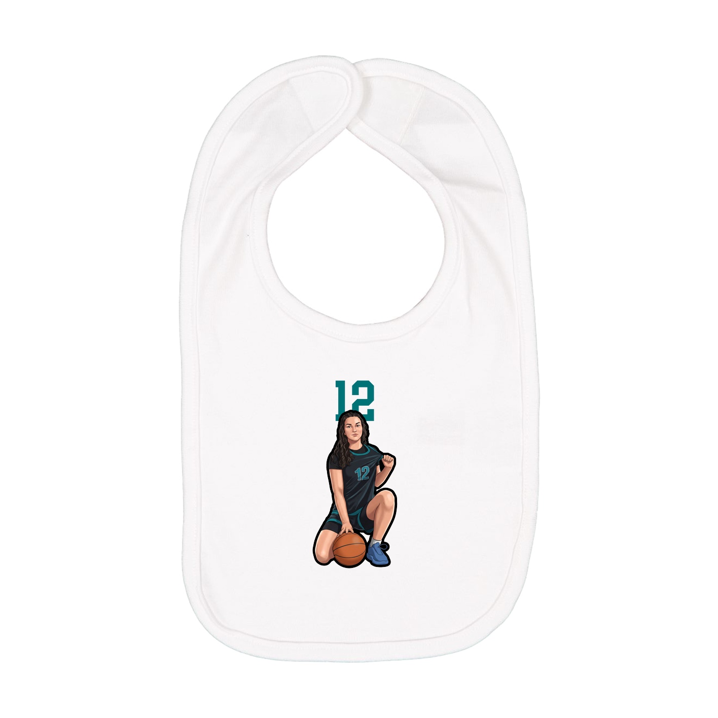 Infant Bib — Number Top in White